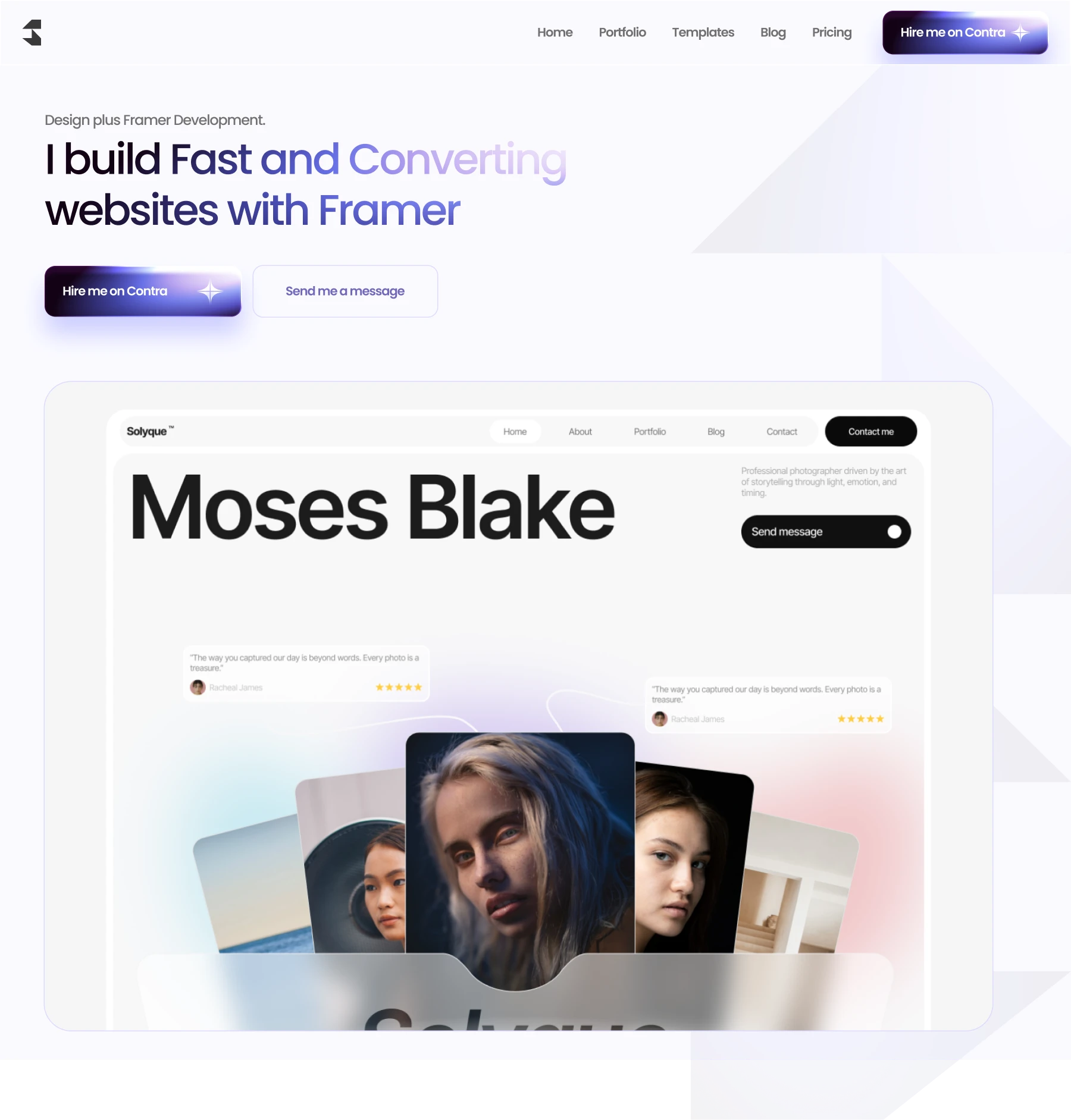 My portfolio Hero section