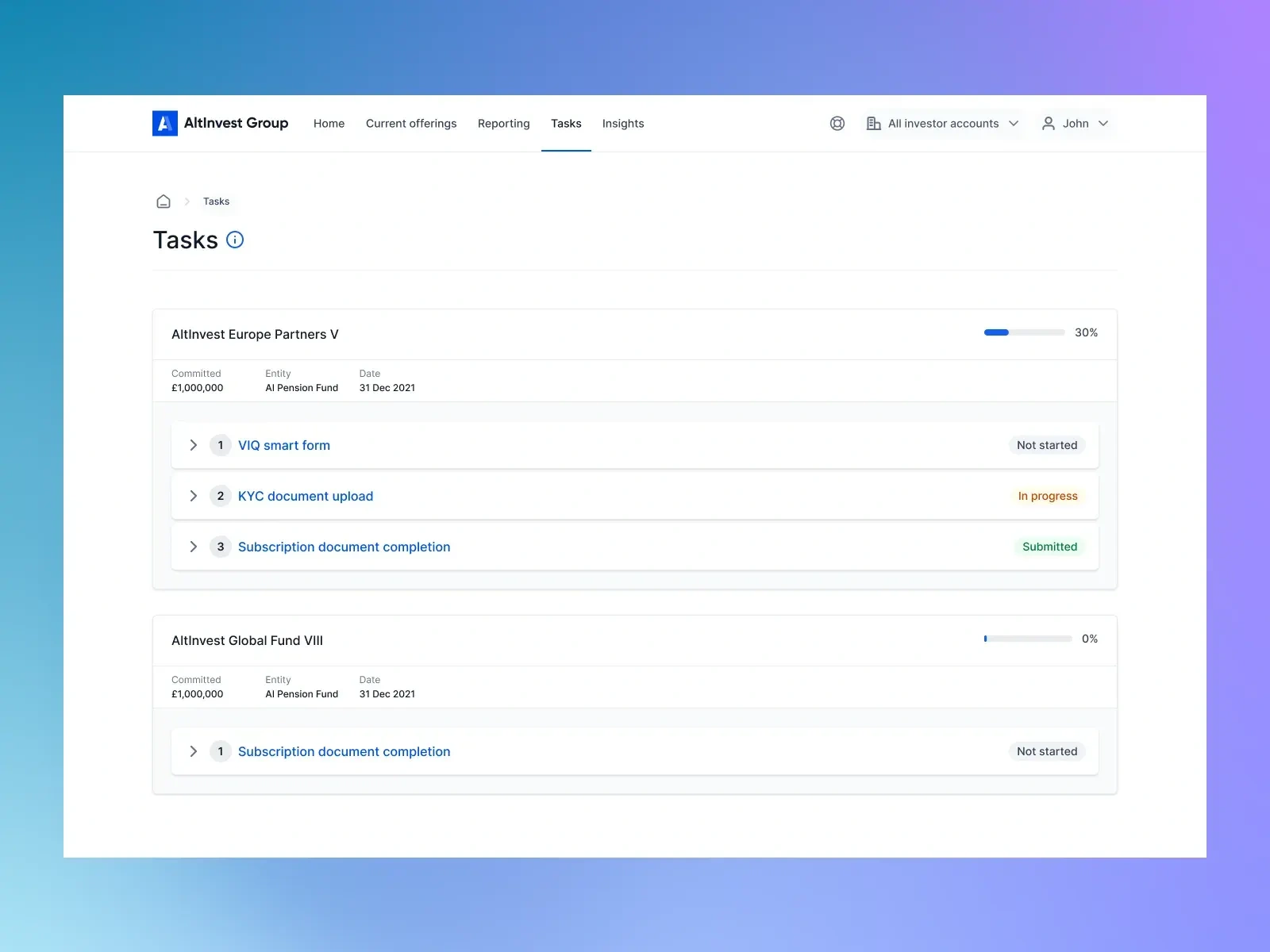 We overhauled some areas like tasks to make them look less daunting. Breaking complex, custom processes into a seamless, stepped UI