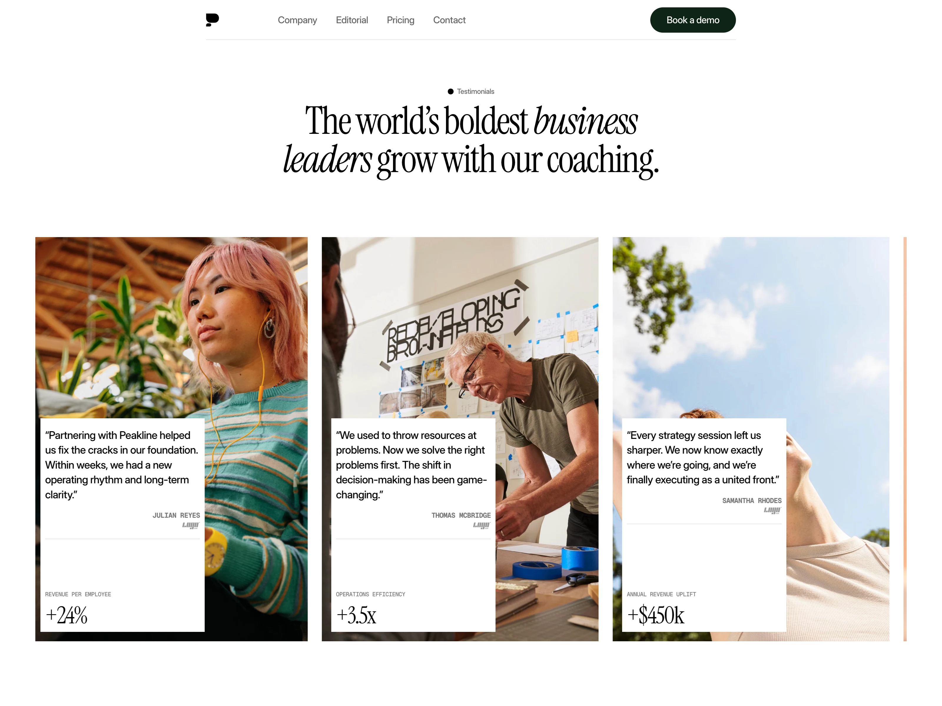 Testimonials Section