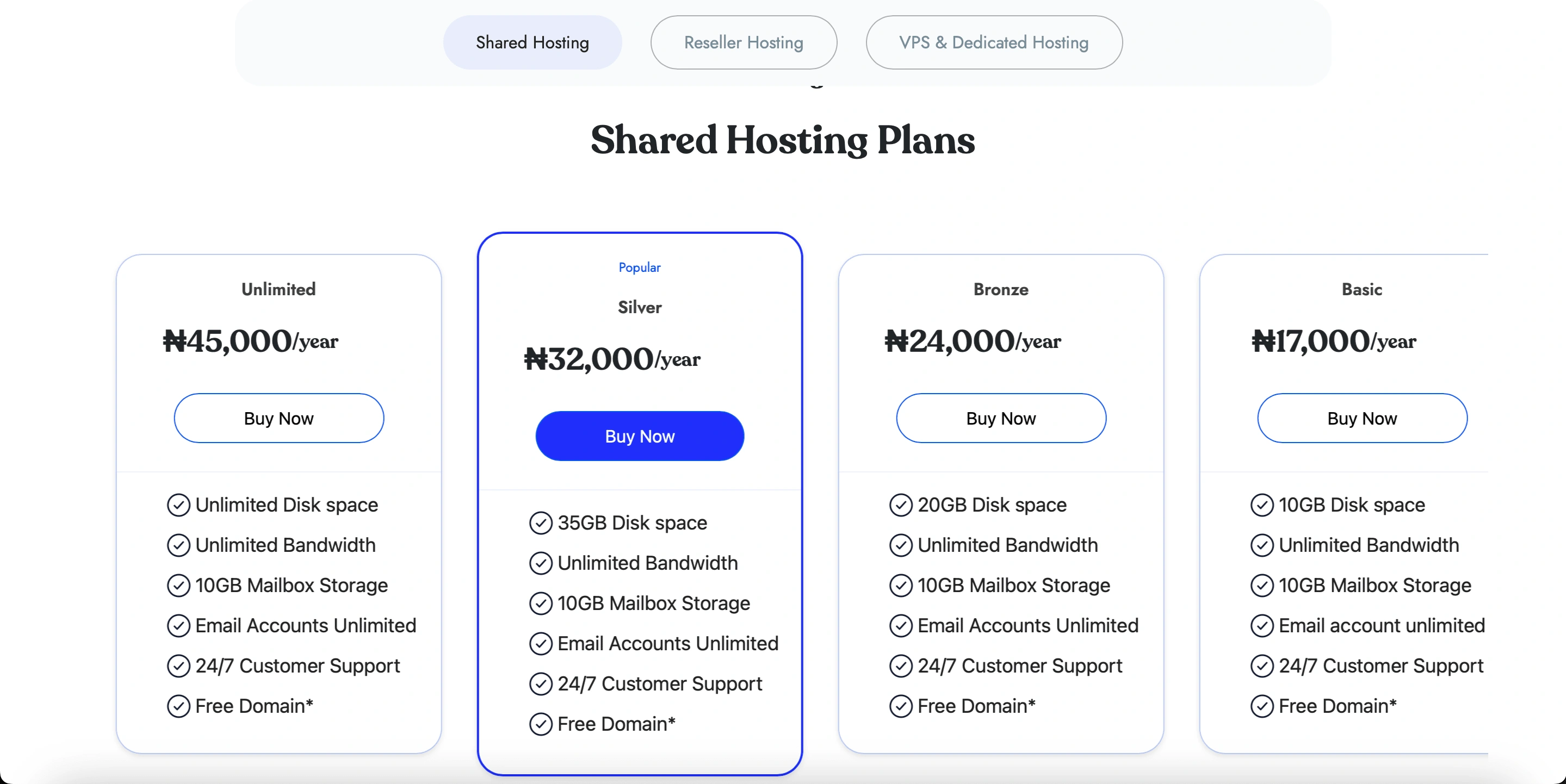 screenshot from the live website