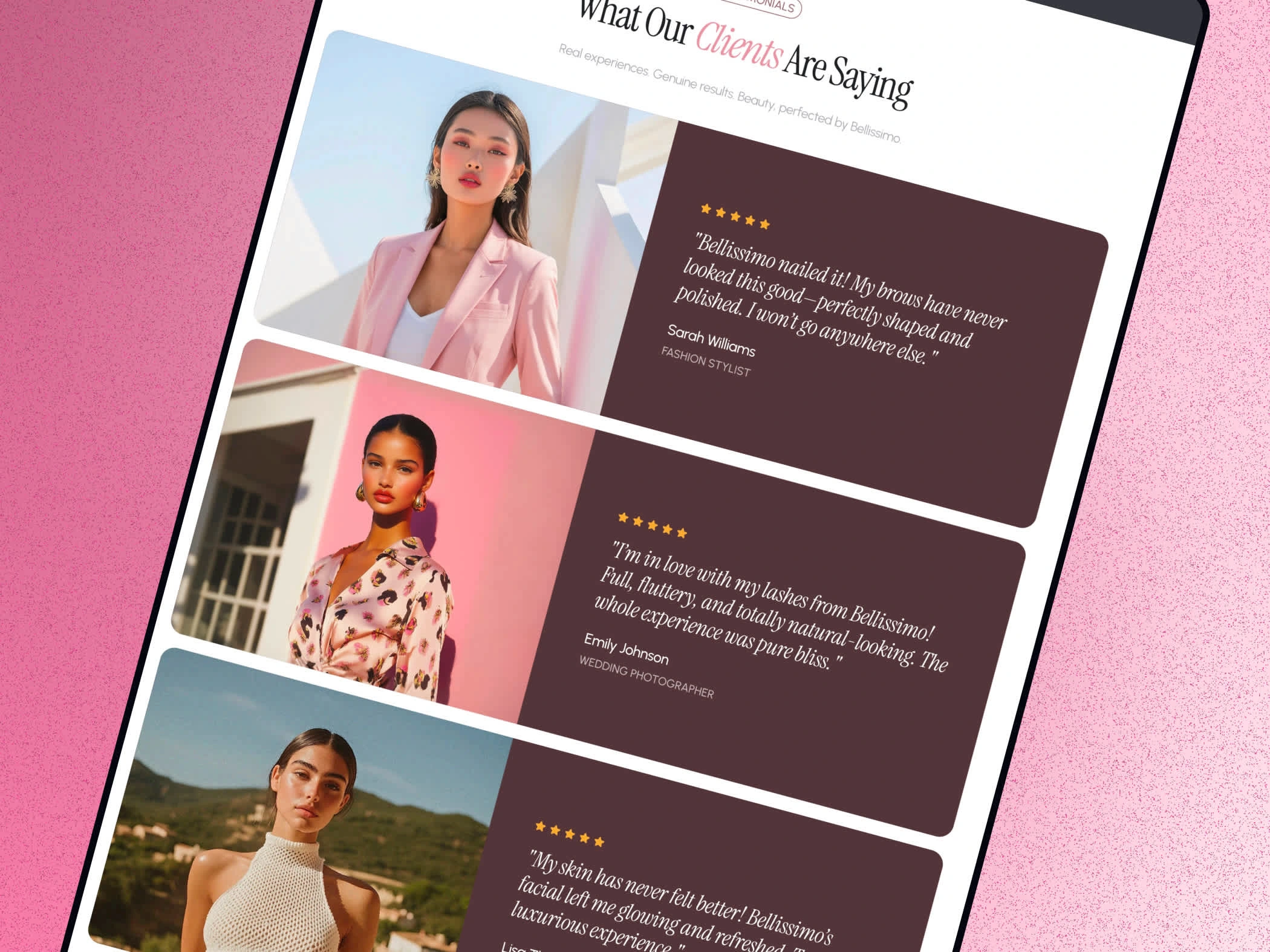 Testimonials Section
