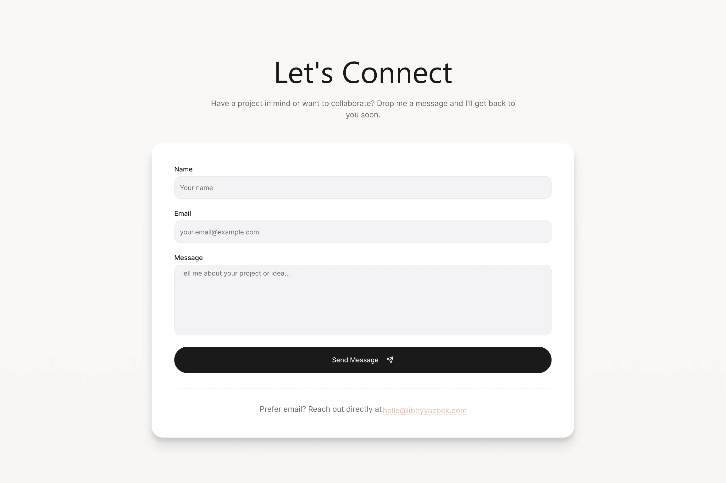 User Friendly Contact Form