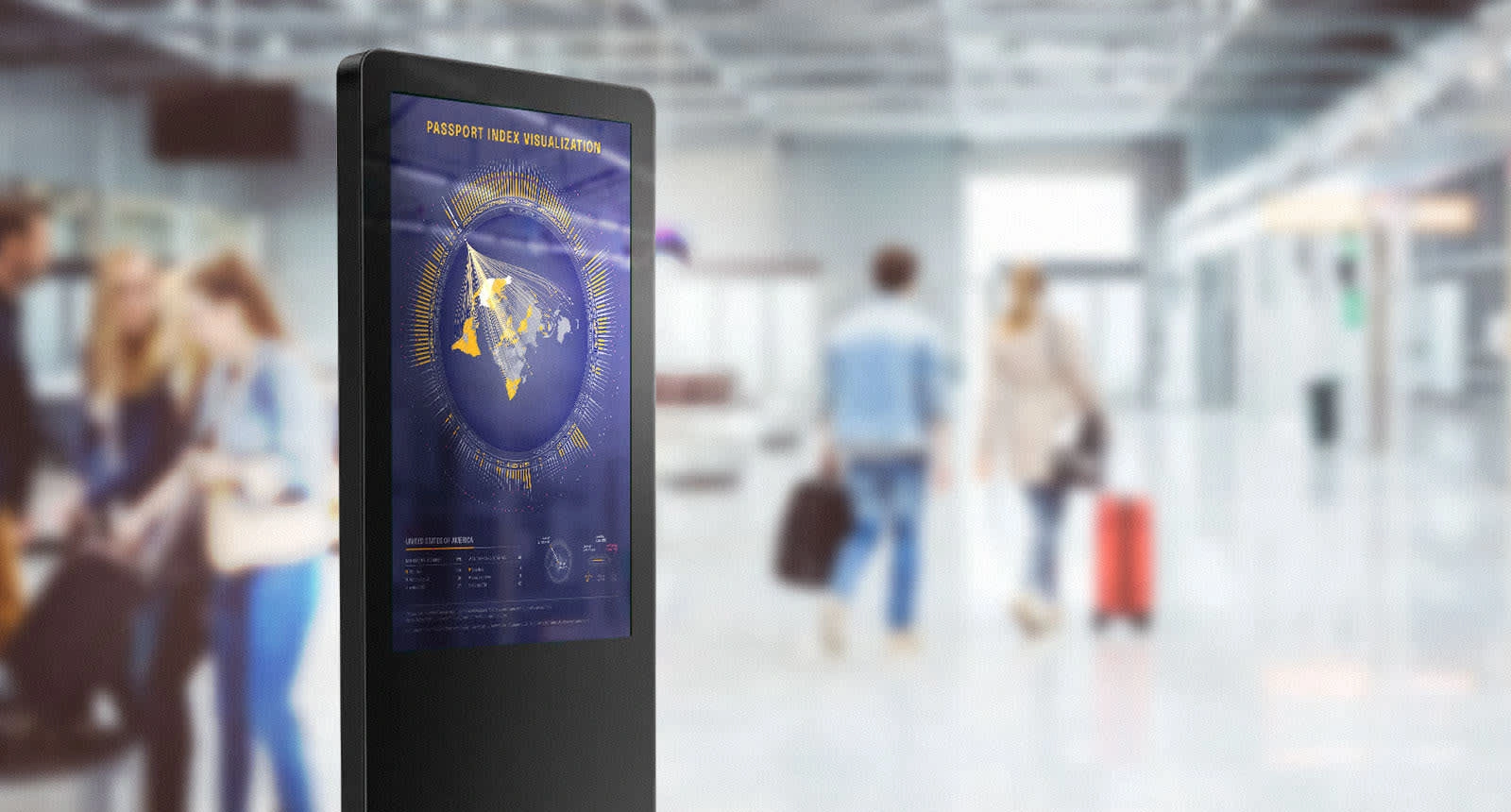 Passport Index Visualization adapted for touch panels allows everyone to find the necessary information on their own.