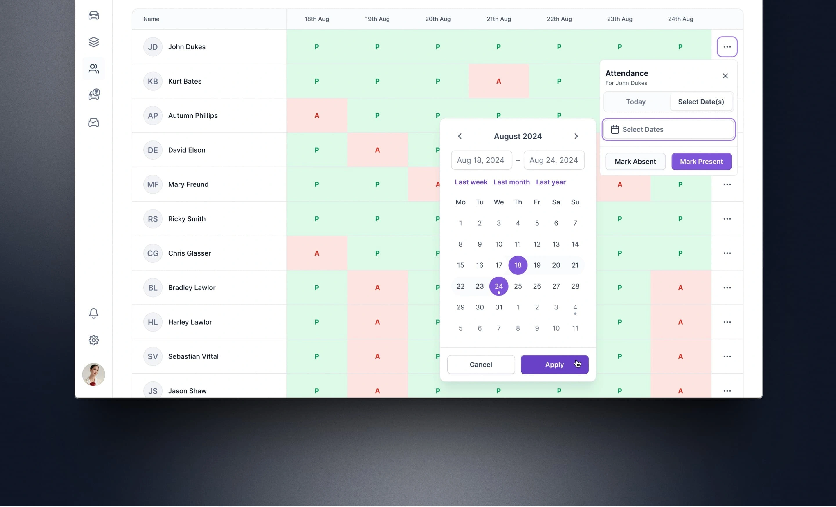 Track and manage your driver attendance
