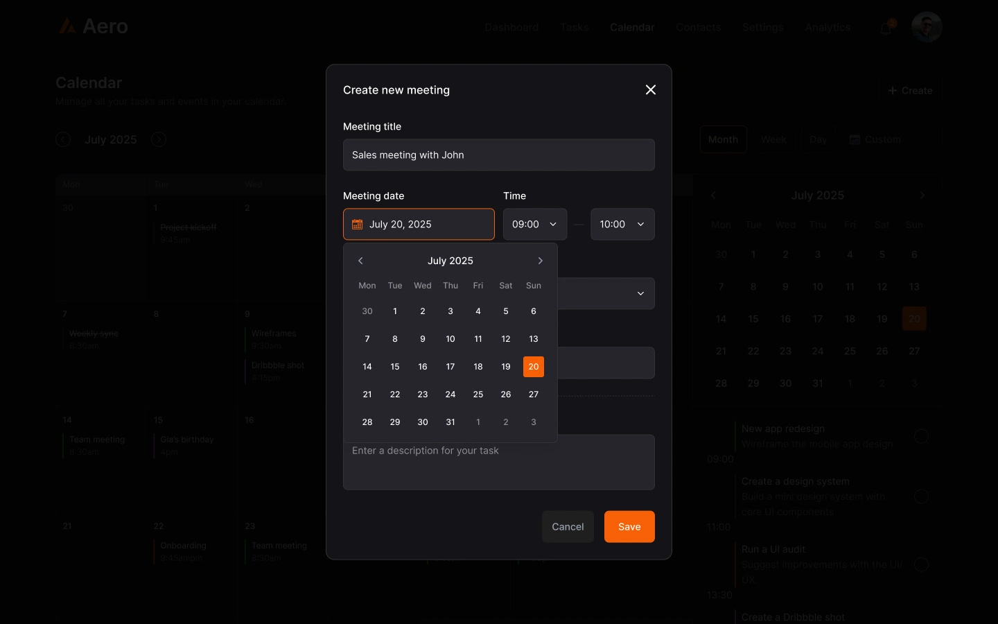 Create Meeting Modal