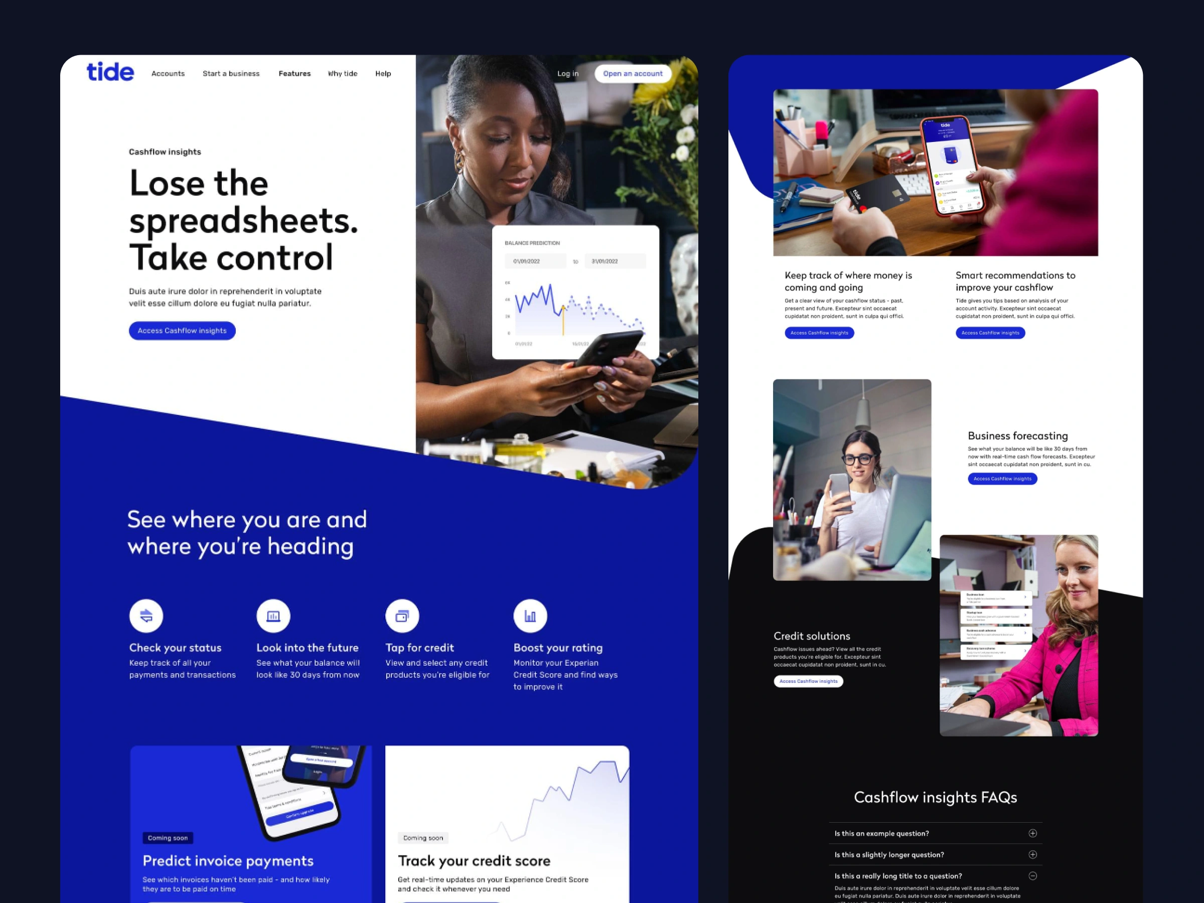 
Cashflow insights / UX design / UI design