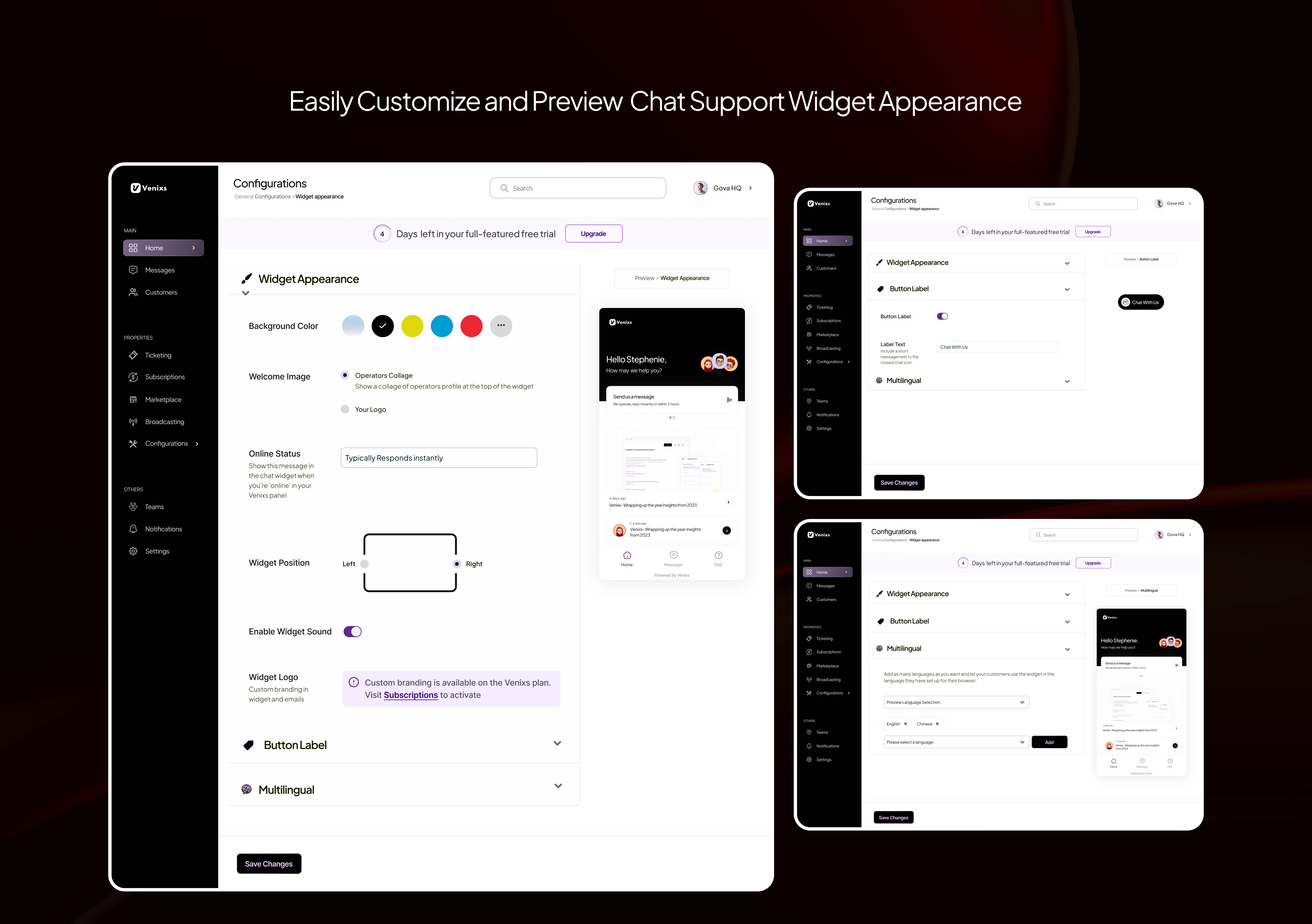 CREATE FROM SCRATCH AND CUSTOMIZE SDK WIDGET APPEARANCE
