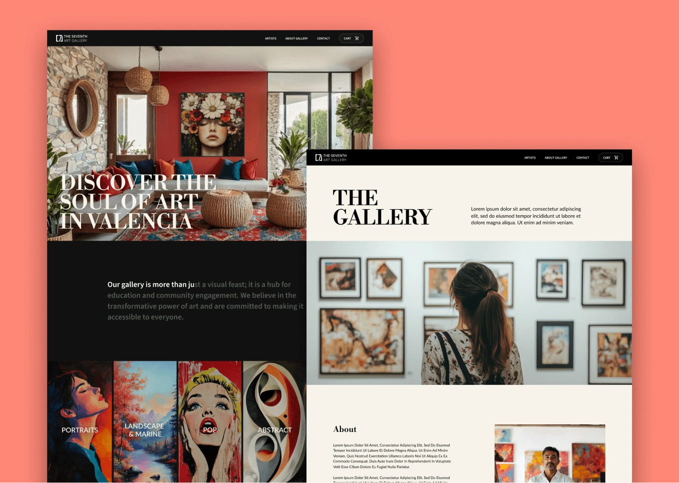 The Homepage and Gallery page