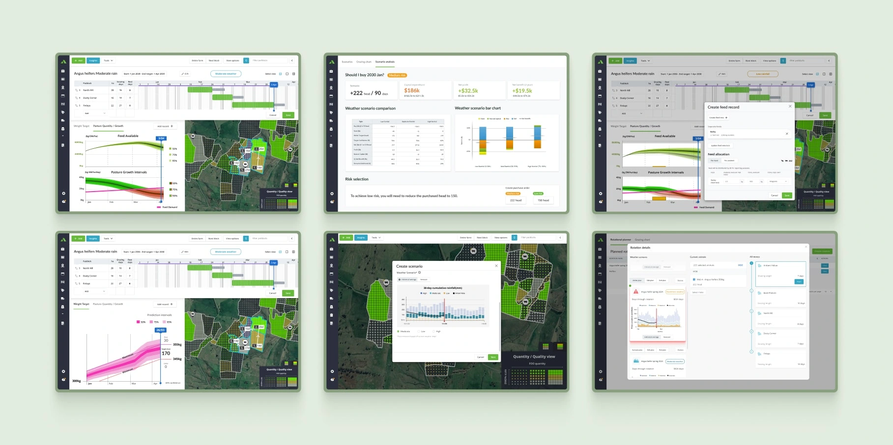 Some shots of the user flow editing and creation an animal rotation through a paddock