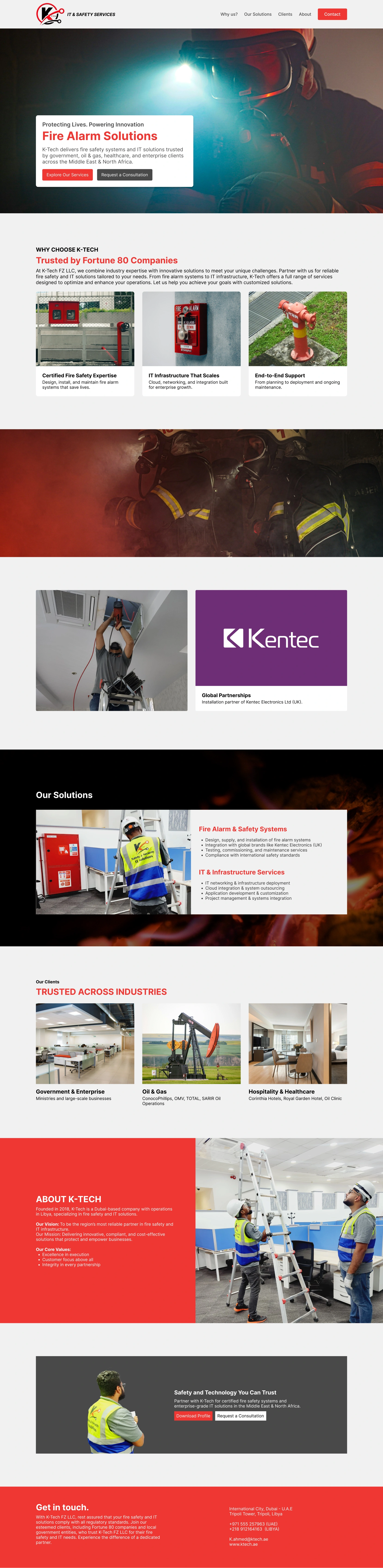 K-Tech — Fire Safety & IT Solutions Landing Page