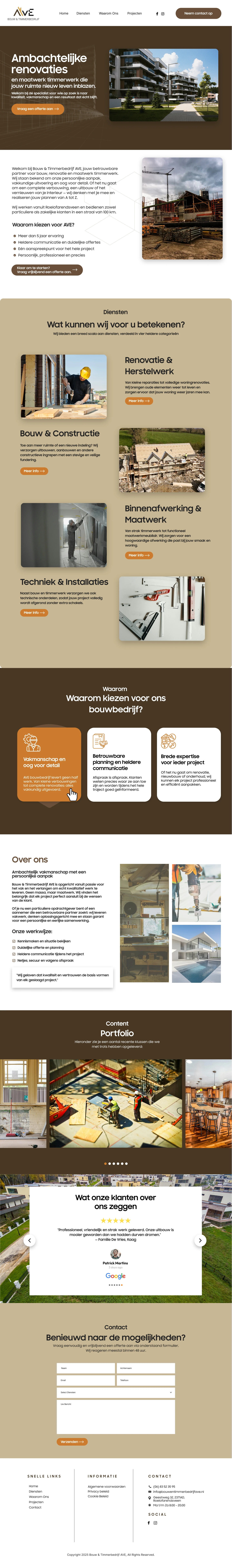 Construction company homepage UI design