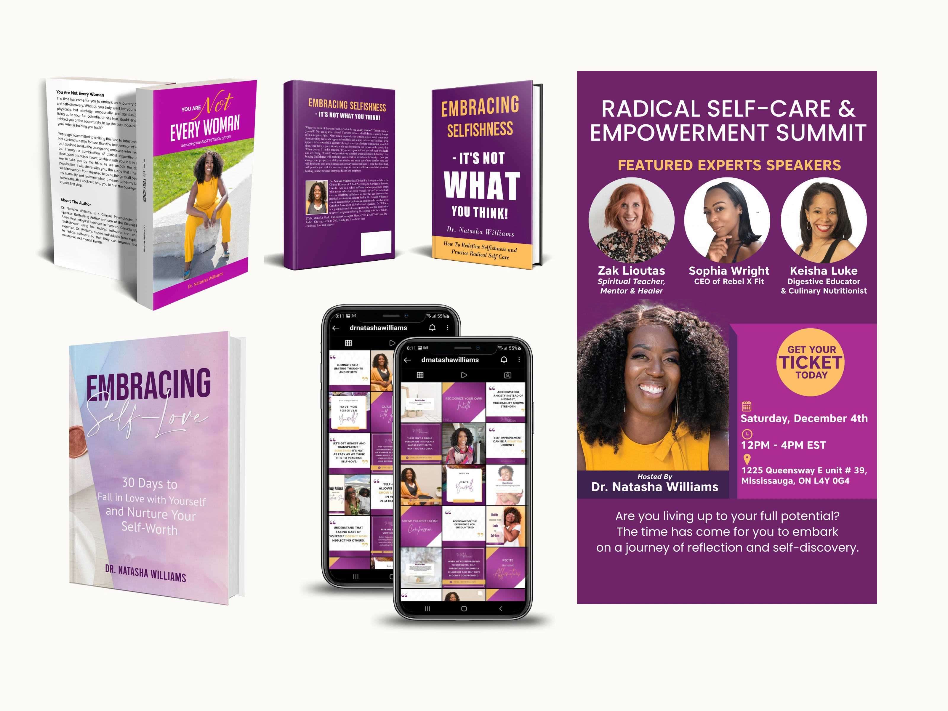 We lauched 3 books, rebranded her social media, and hosted 2 Radical Self-Care Summits.