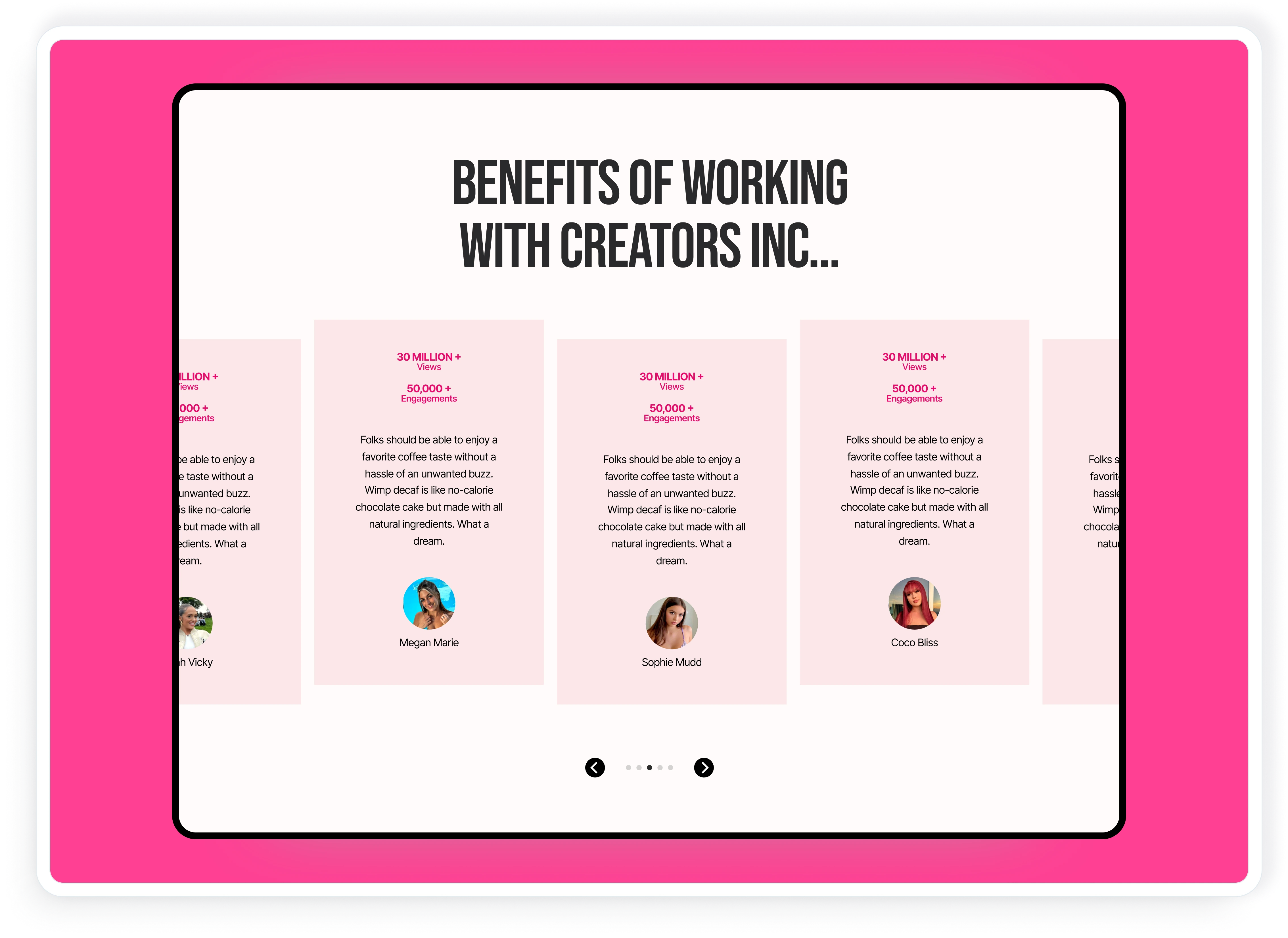 Testimonial web section