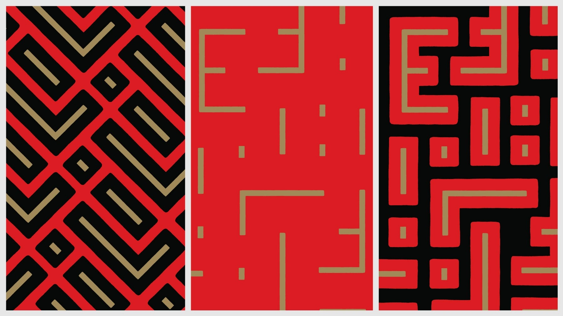 Pattern exploration using elements of the logo. These were intended to abstractly represent elements from automotive culture (i.e., racing stripes) and one's personal journey to navigate a path to a better life (i.e., urban street view and a maze-like pattern).
