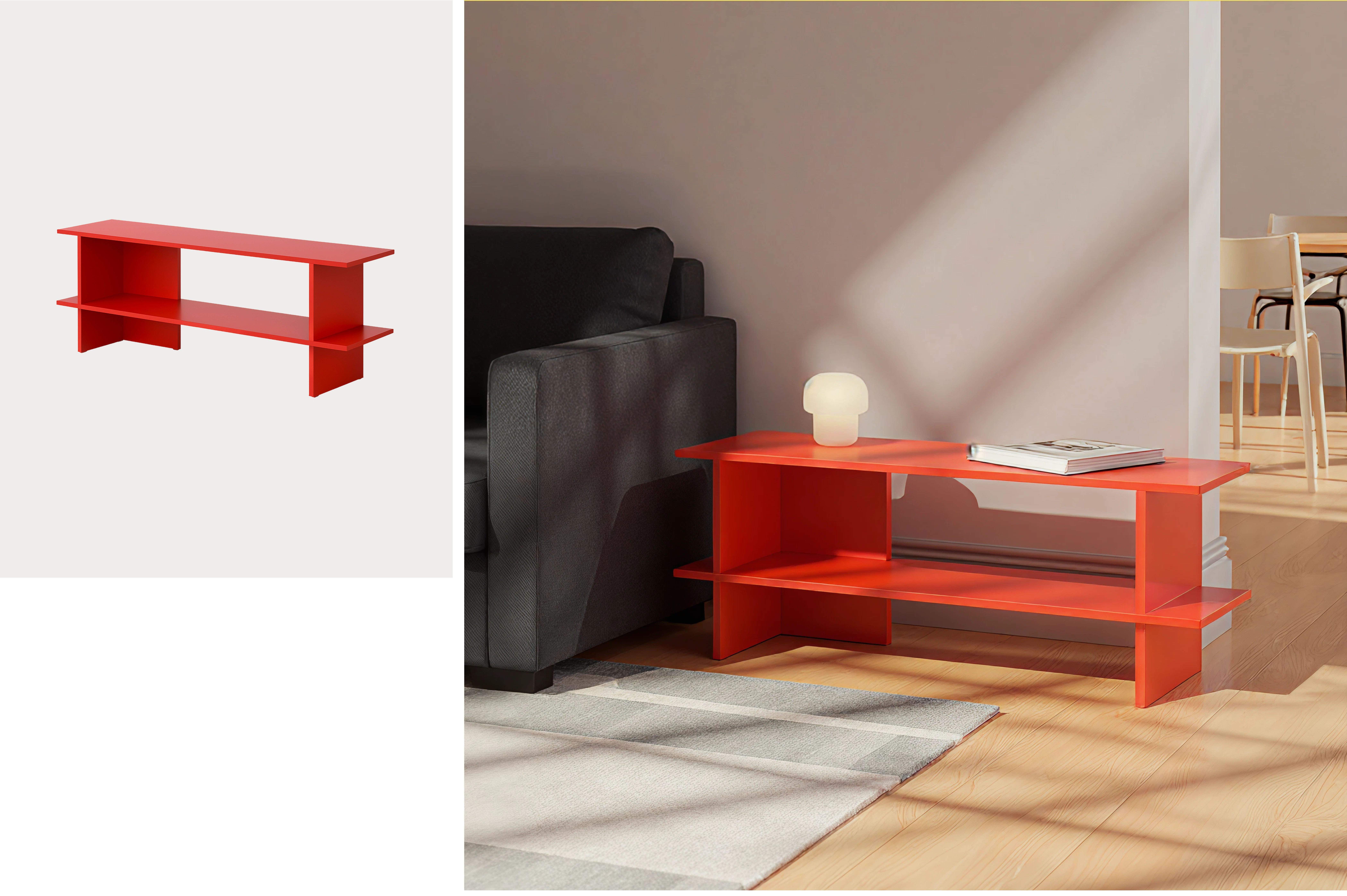 A touch of red for the living room.