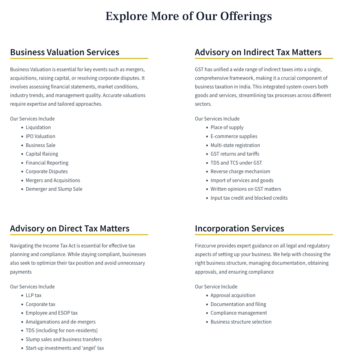 Additional Offerings