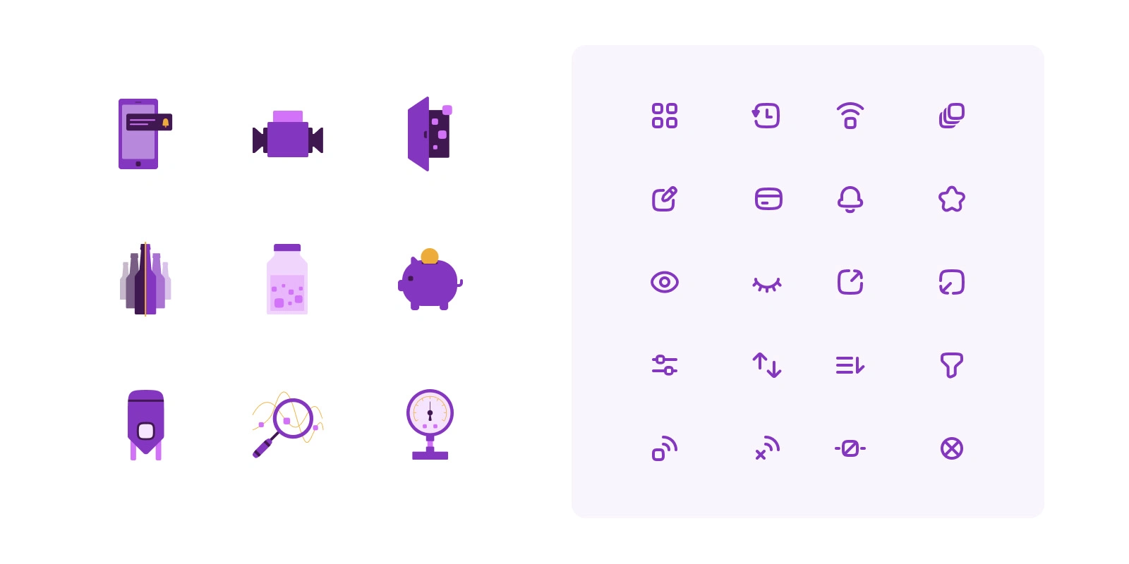Bespoke mini-illustration and icon set