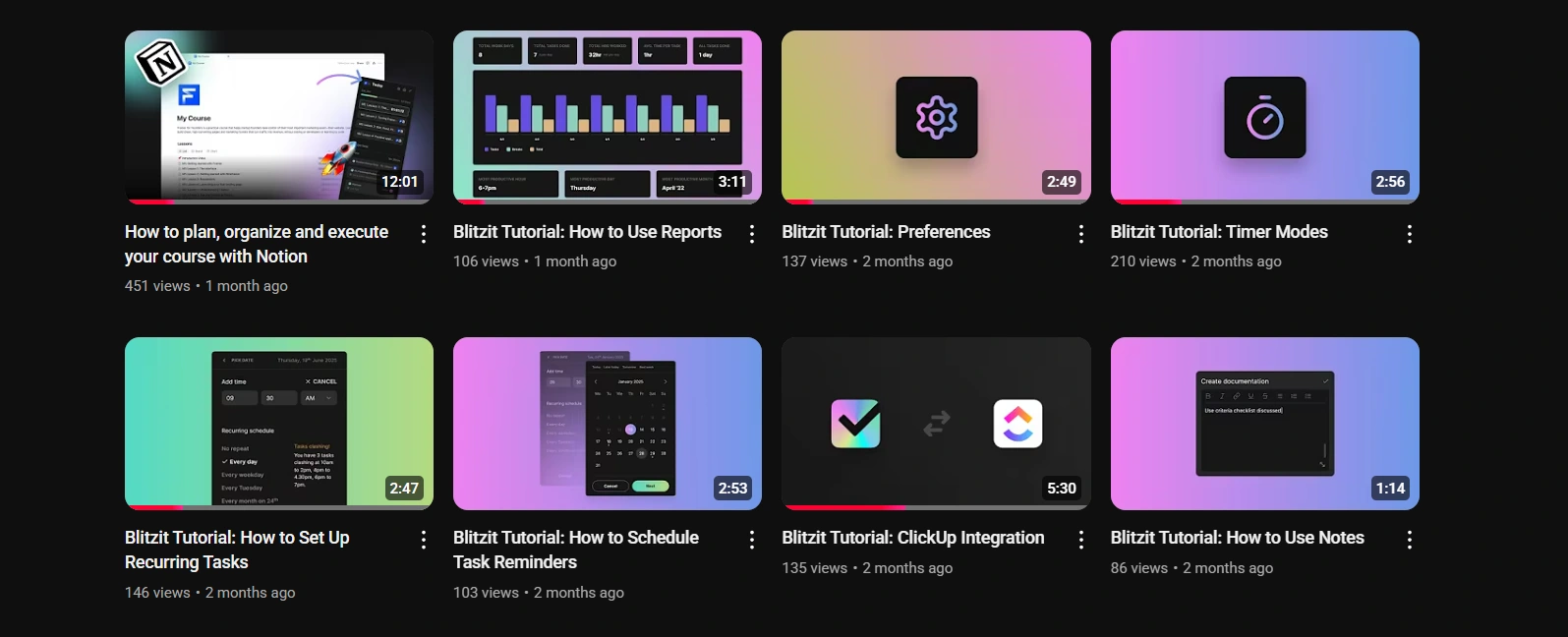 Blitzit's YouTube channel