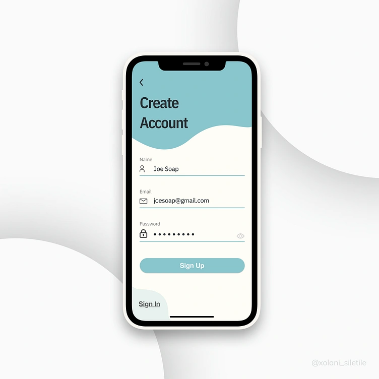 Clean & Intuitive Mobile Sign-Up Screen