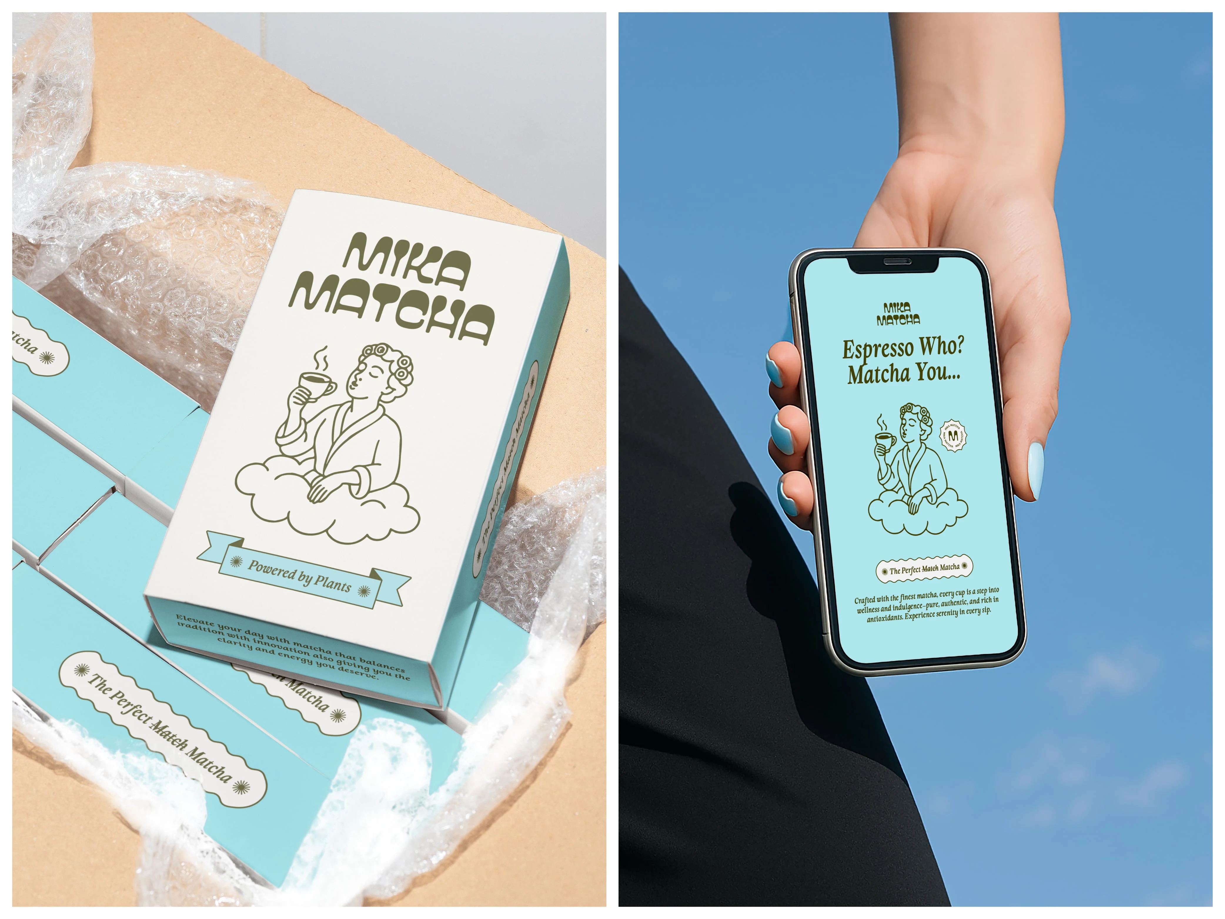 Packaging  and phone screen design 
