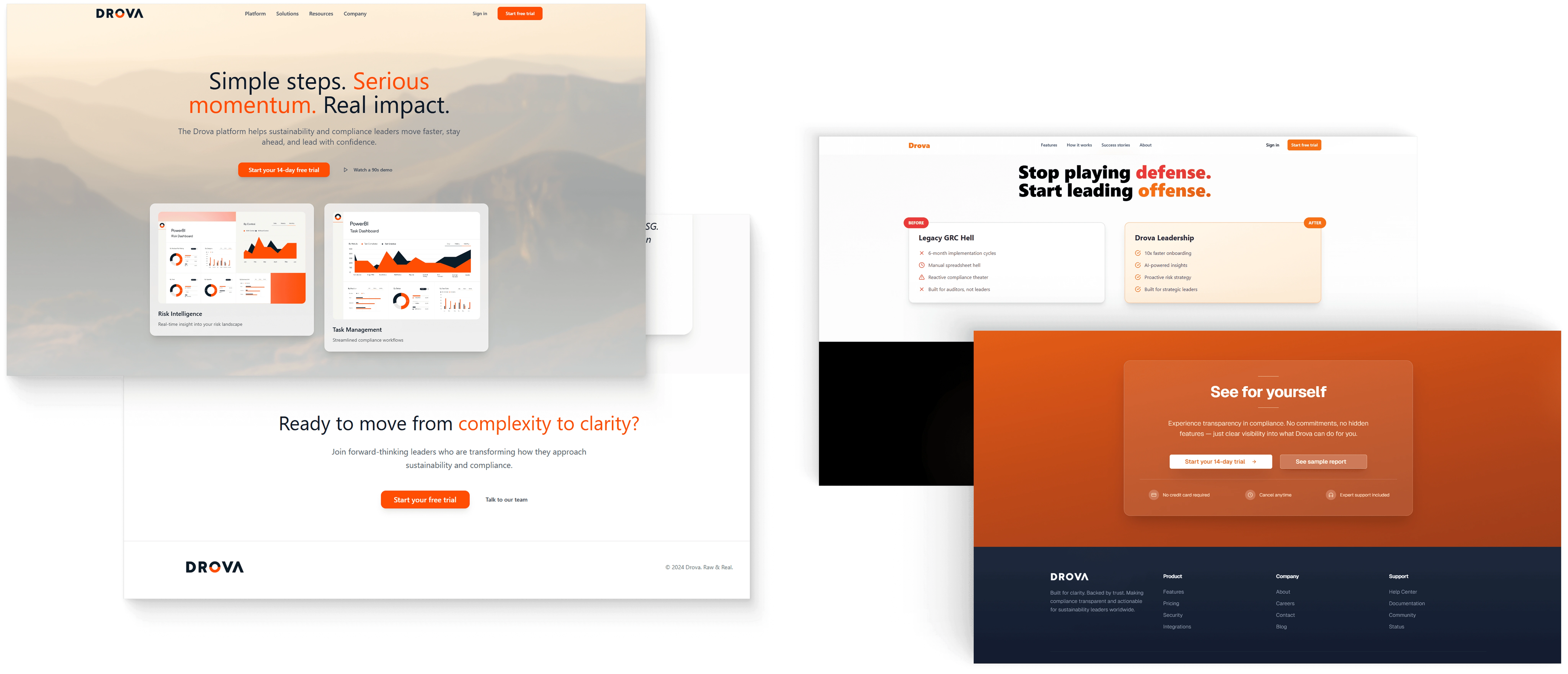 Early iterations of the website using v0