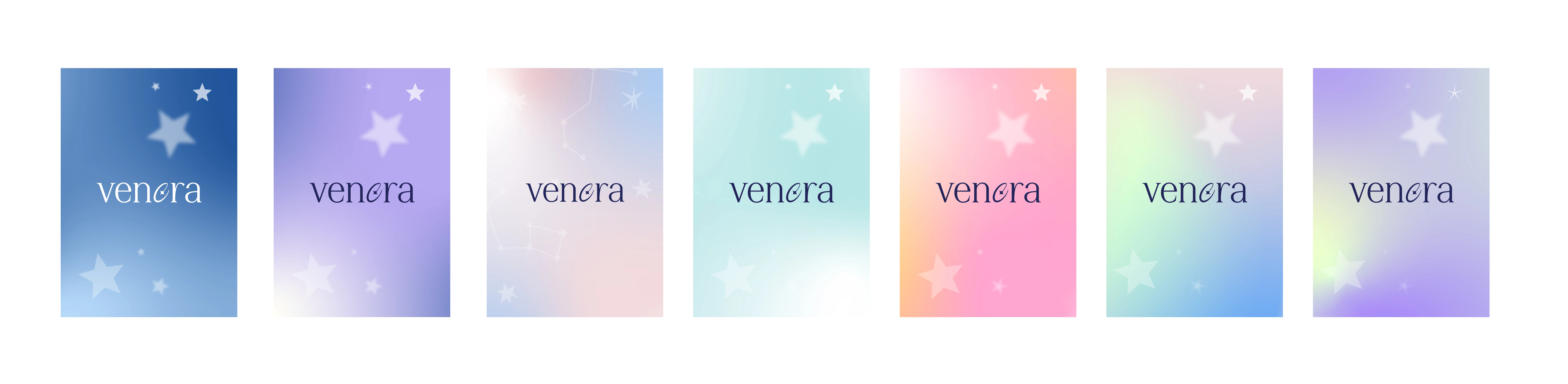 The gradients were created for the inserts and greeting cards, each designed to match different products of the brand.