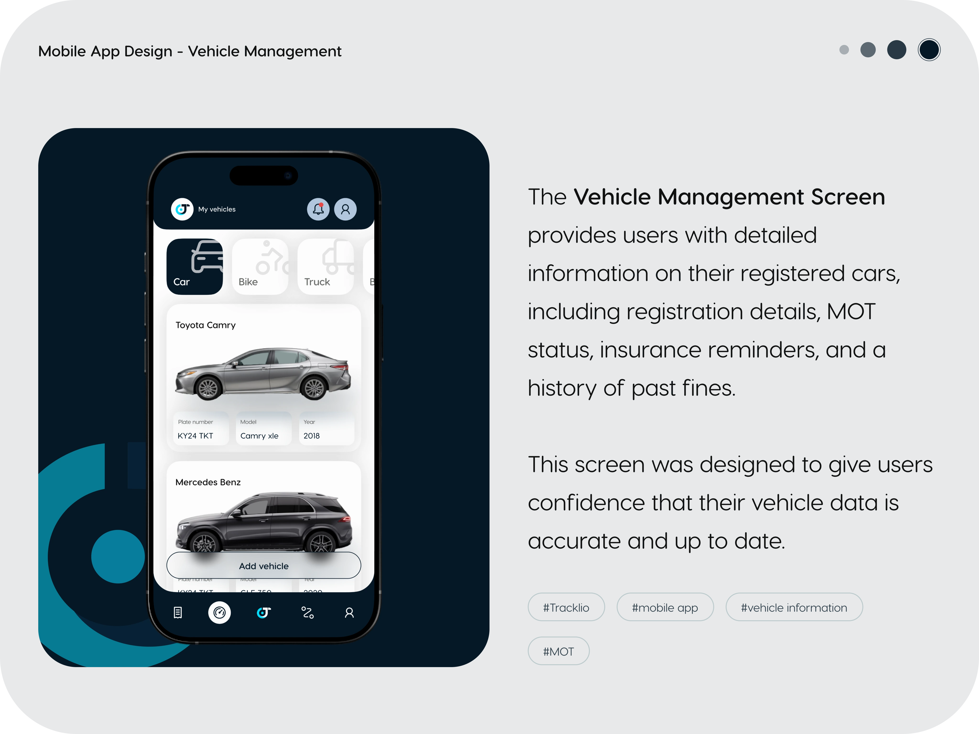 Mobile App Design - Vehicle Management