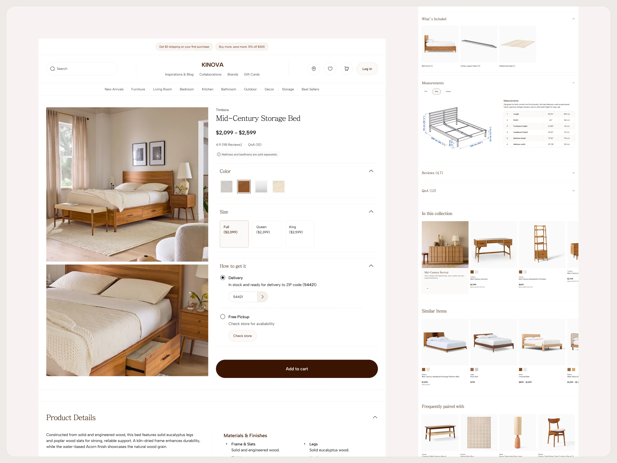Kinova's Product Details Page