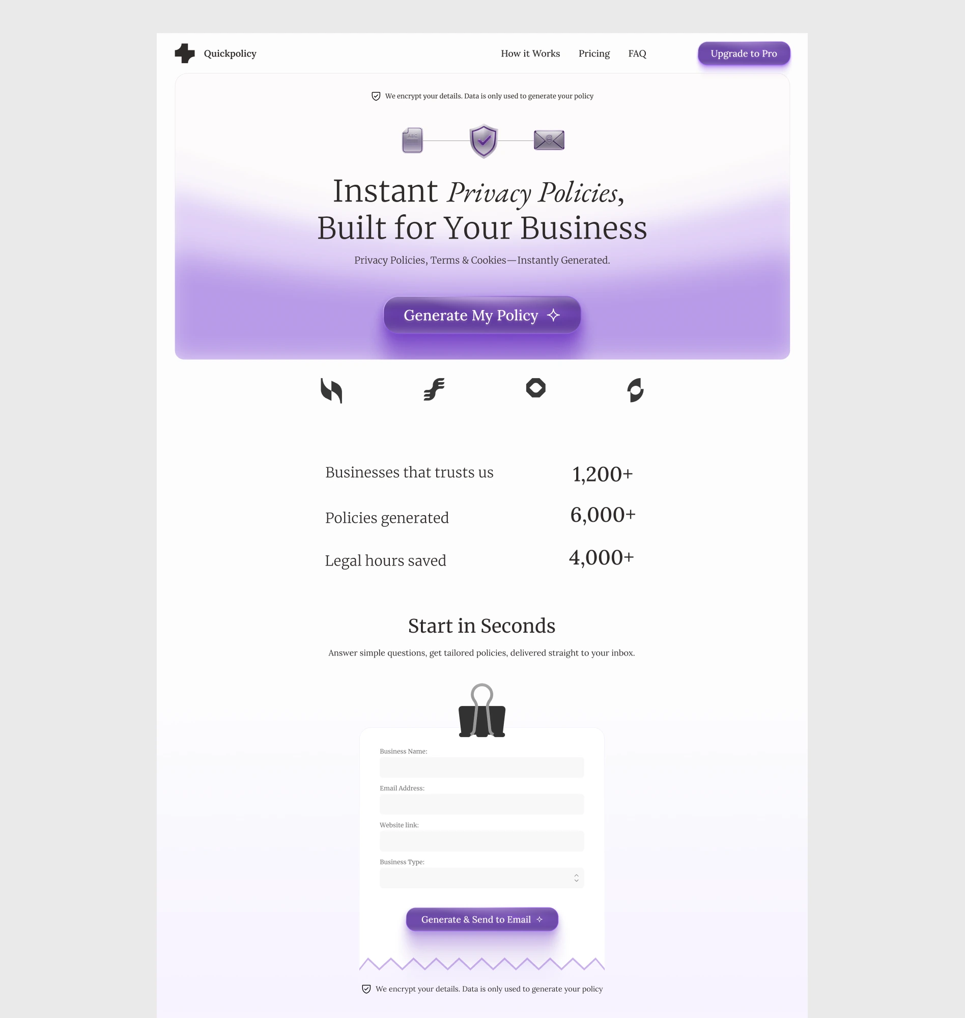 LANDING PAGE + GET STARTED SECTION 