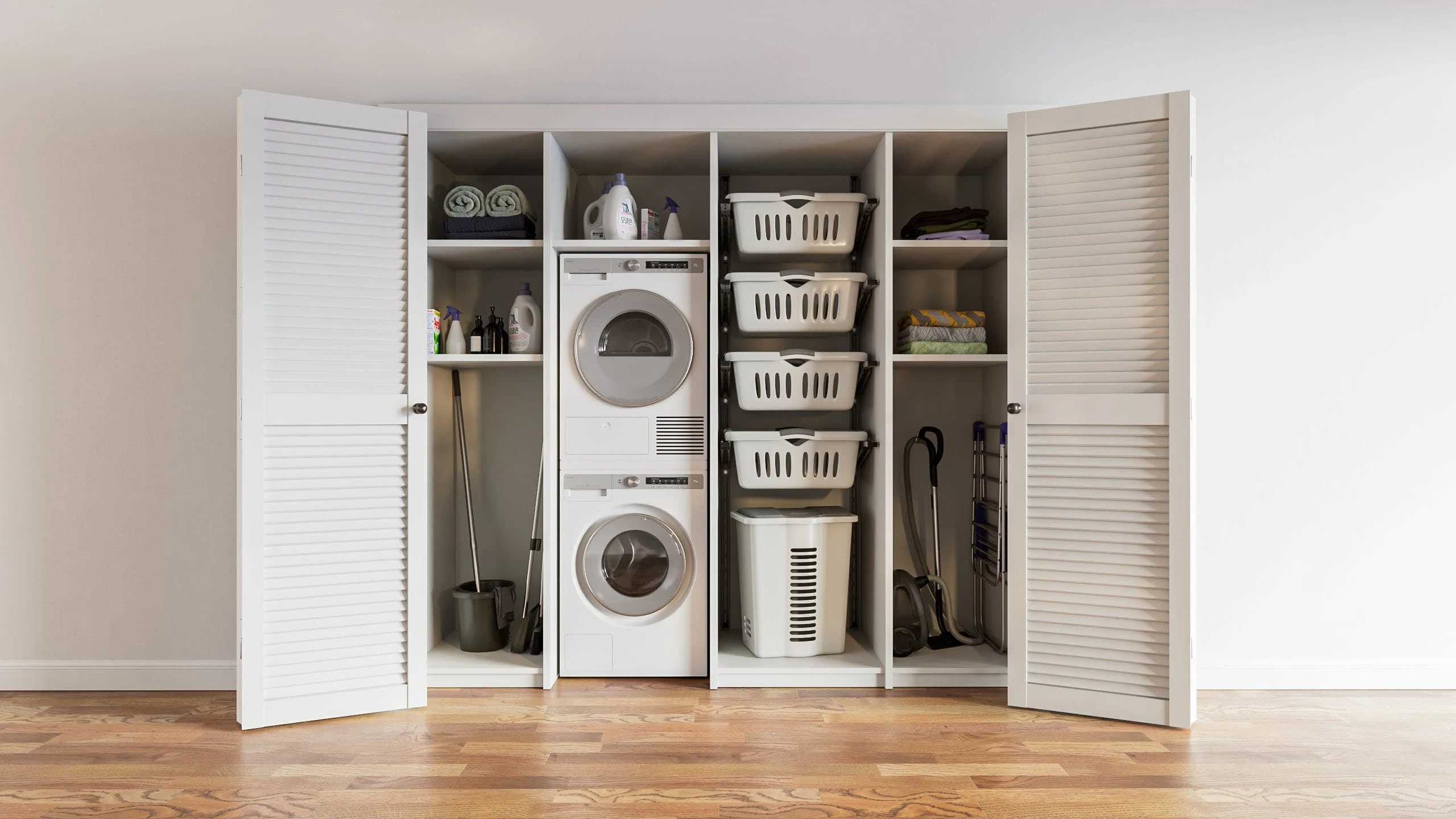 Laundry Closet Organized with Ezyracks - Full Shot A1