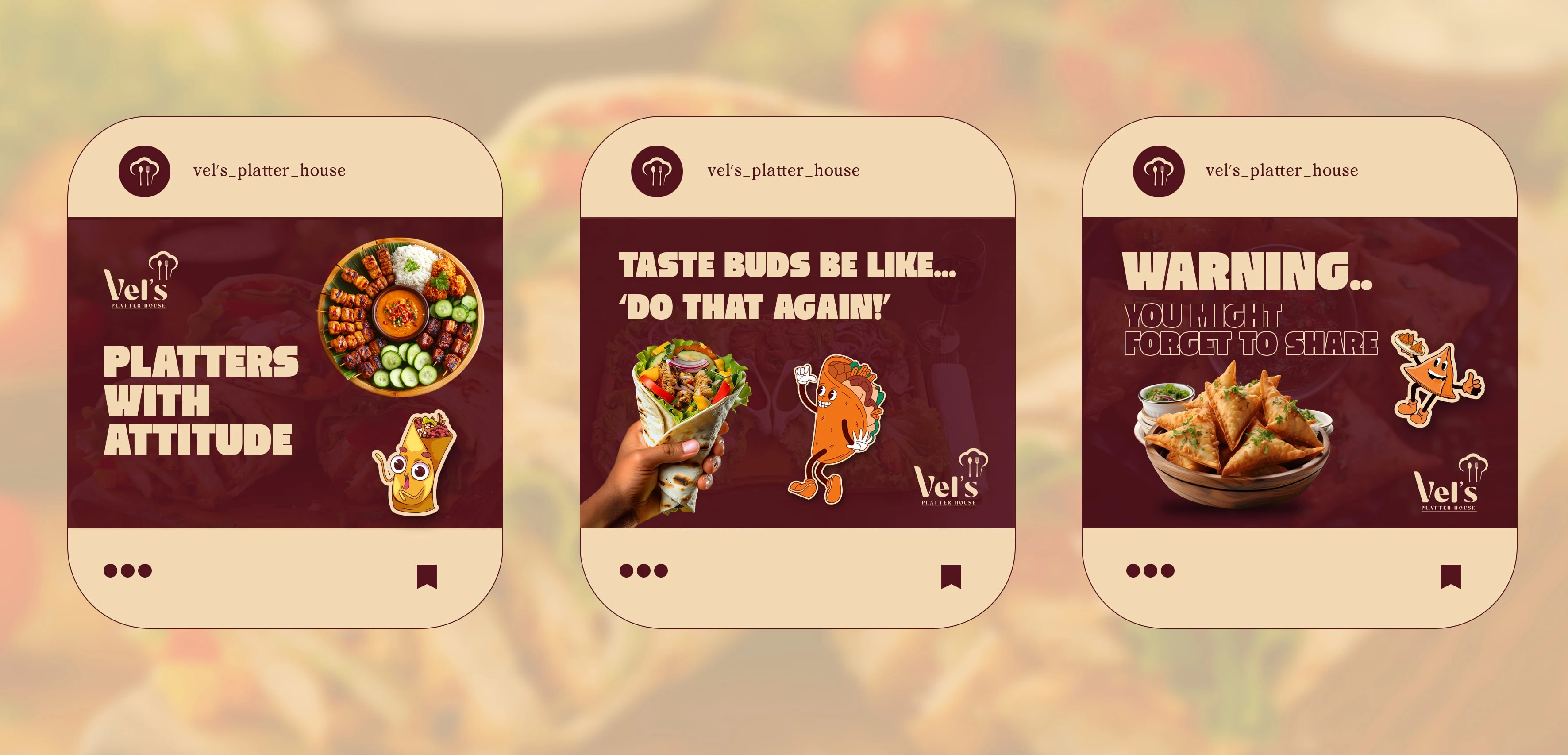 Vel's Platter House Social Media Posts Mockups