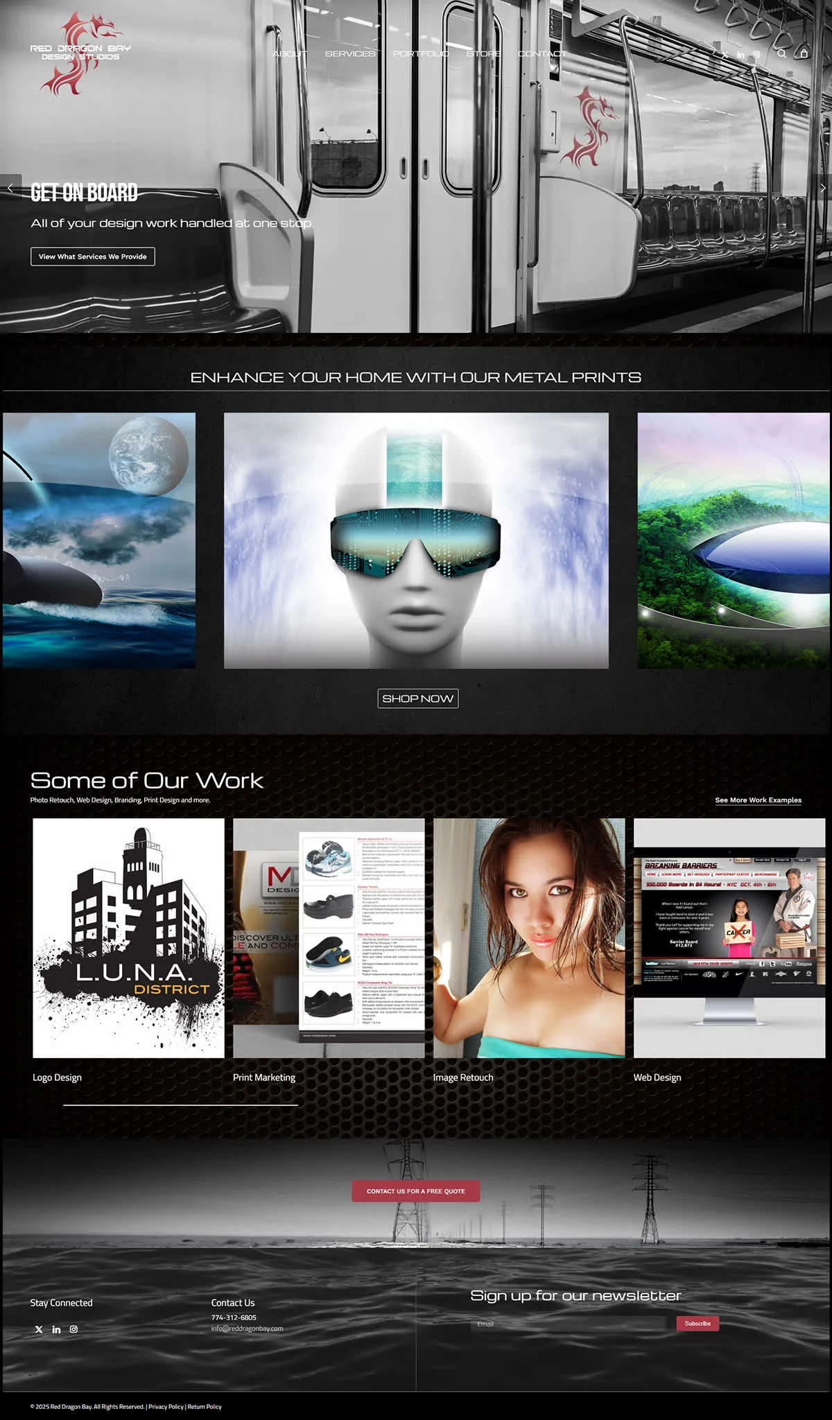 All work completed in Photoshop, After Effects, and Wordpress. Logo created in Illustrator.