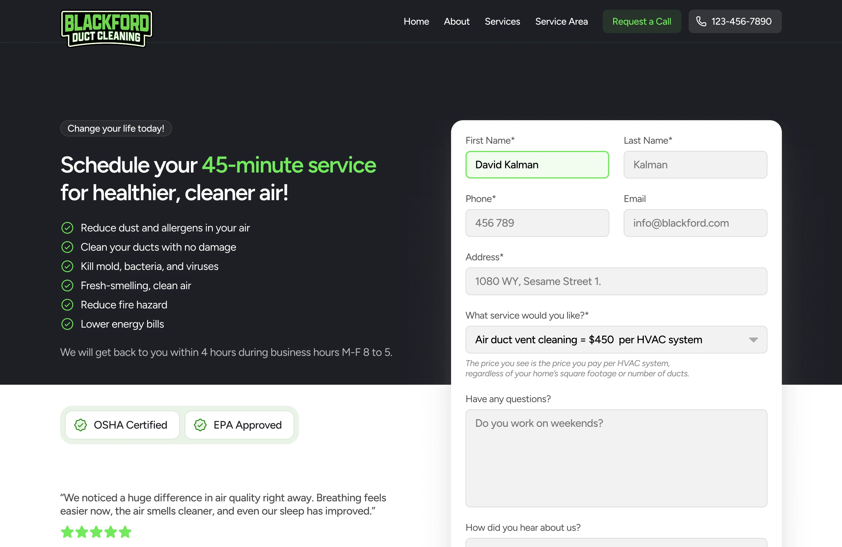 Contact Form - sadly this version was rejected