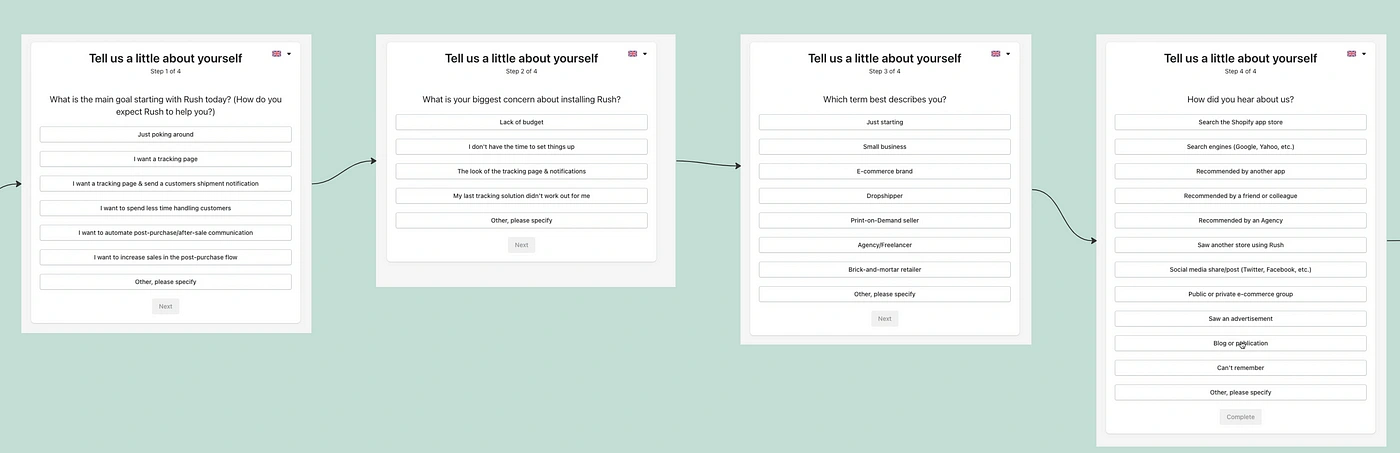 Onboarding questionnaires