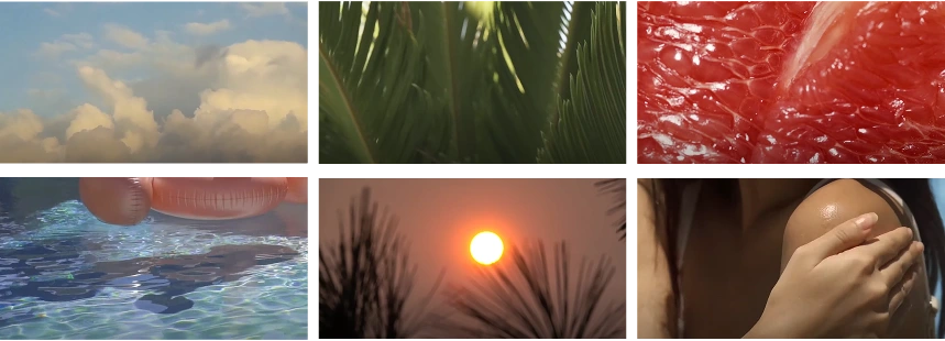 Frames of the brand's concept video.