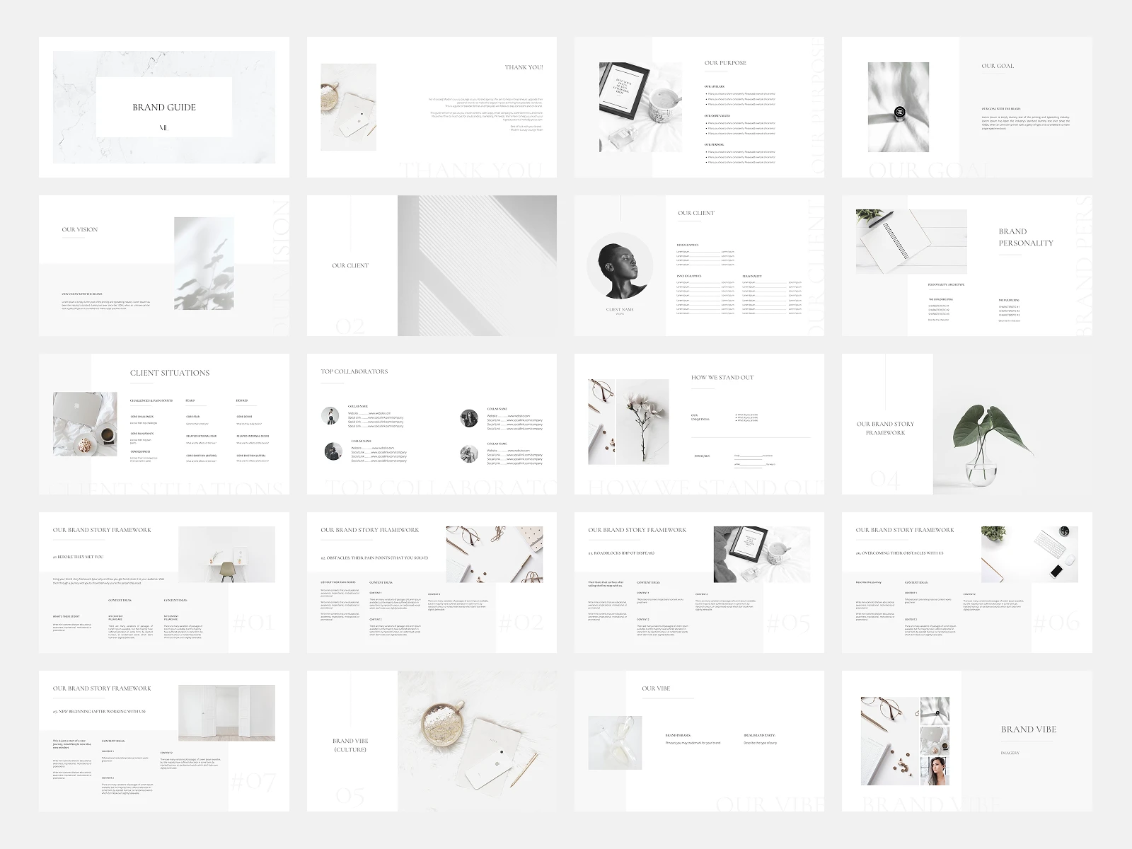 White Aesthetic Brand Guide Design for Modern Luxury Lounge client