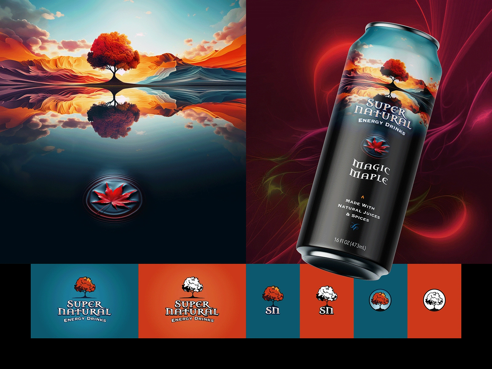 Concept for an all natural energy drink.
