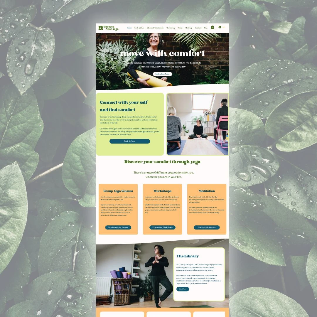 A fresh, uplifting new look with a custom built website to allow Rebecca to scale and connect with her customers