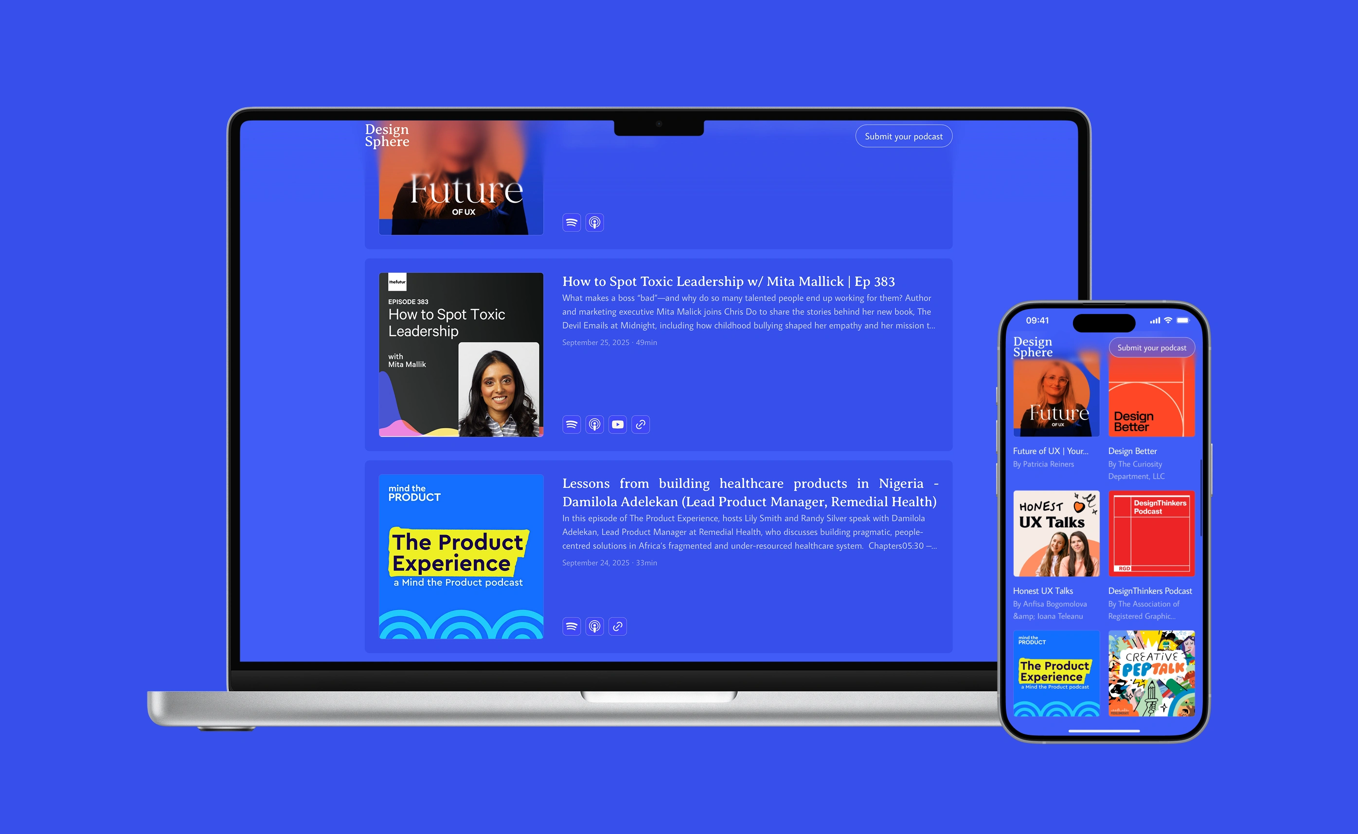 Desktop and mobile version of https://designsphere.xyz/