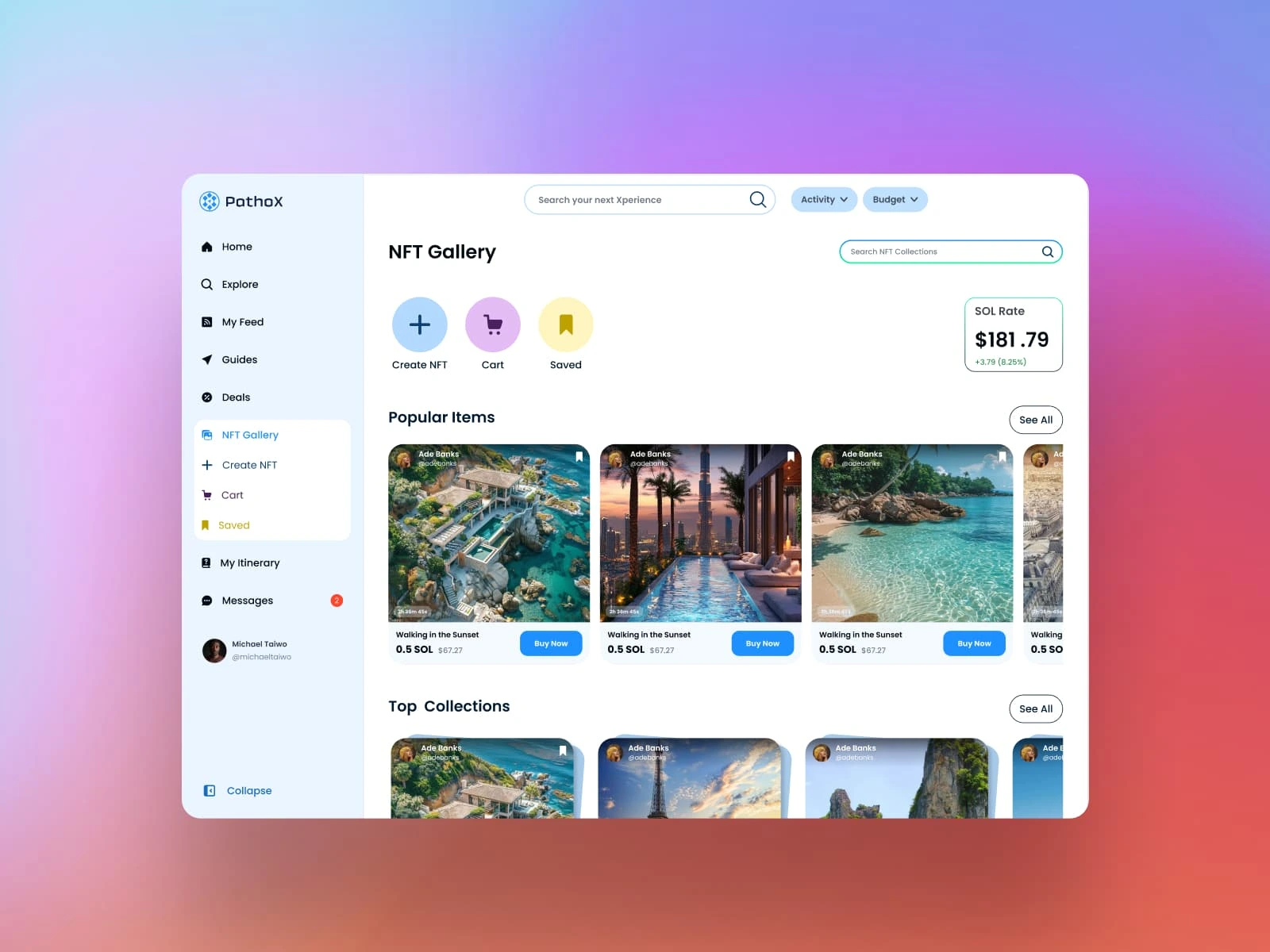 PathoX NFT Page Screens