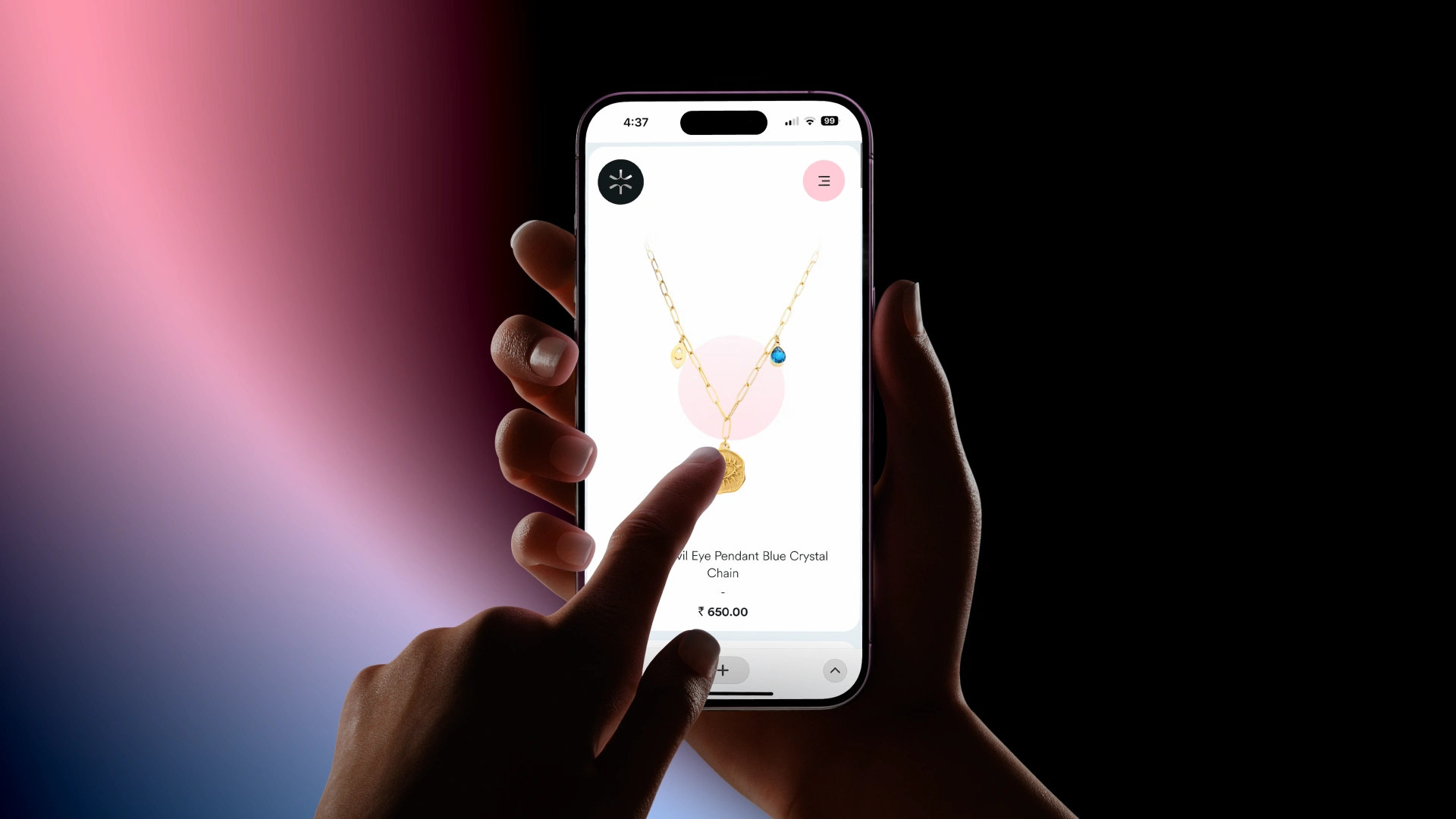 Astrea Jewelry's store opened on a phone browser (iOS)