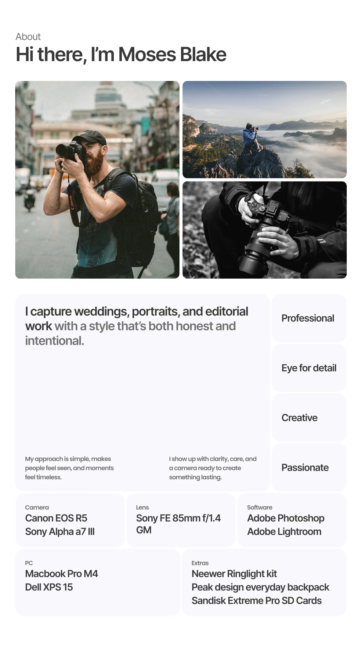 Solyque's About page