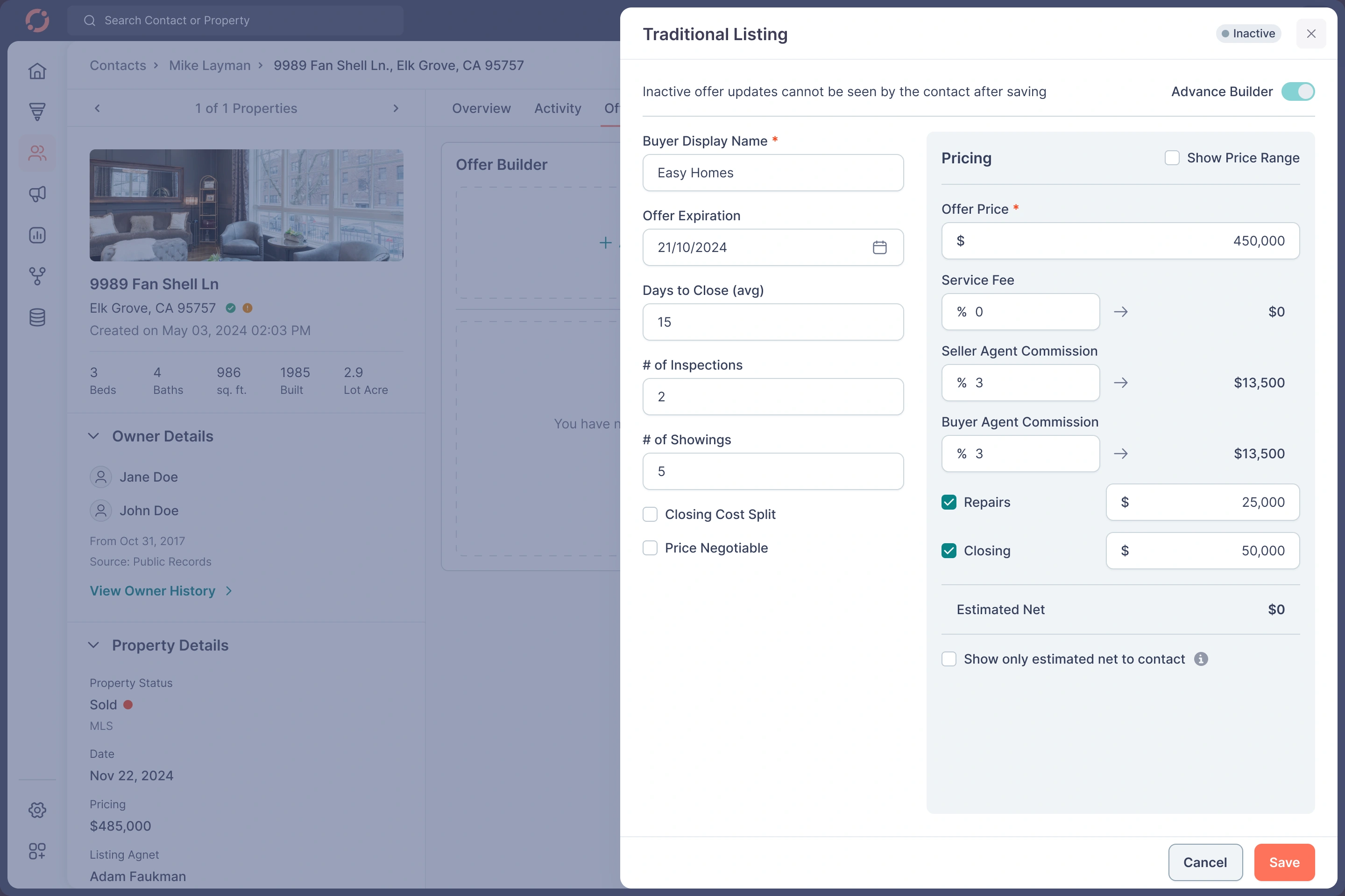 Property Details - Traditional Listing