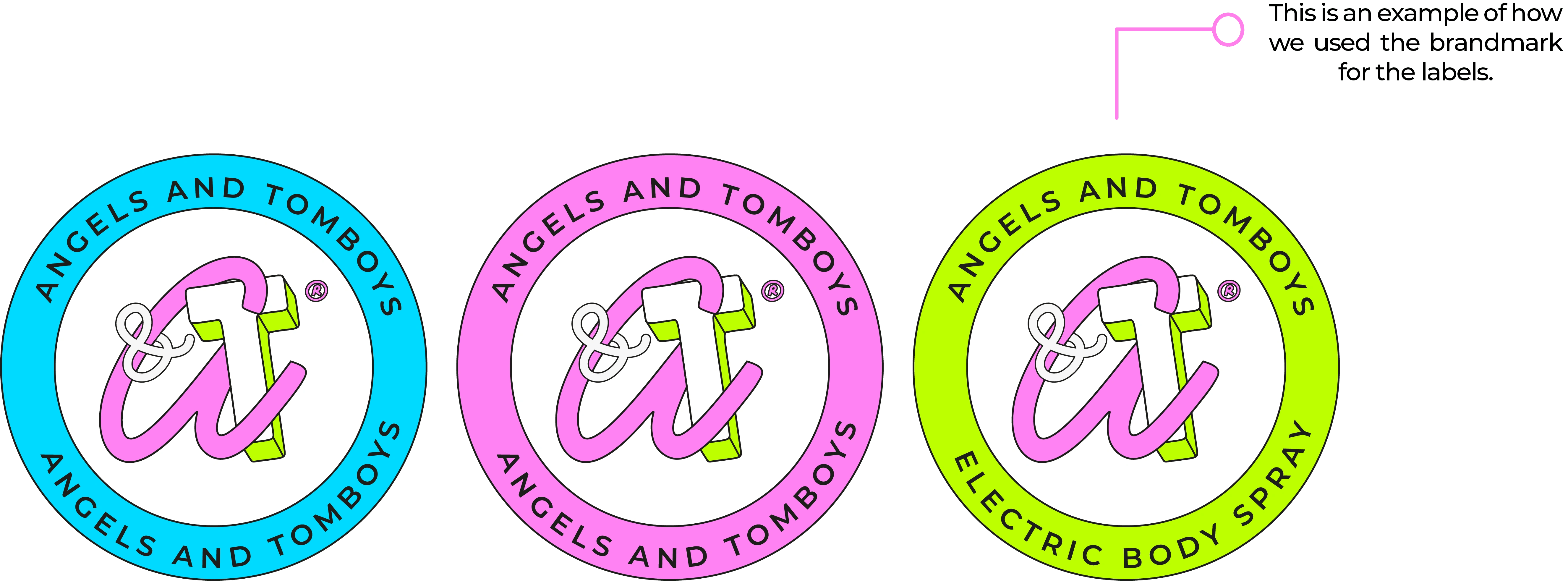 Brandmark is used with the brand's colour palette and was also used for packaging