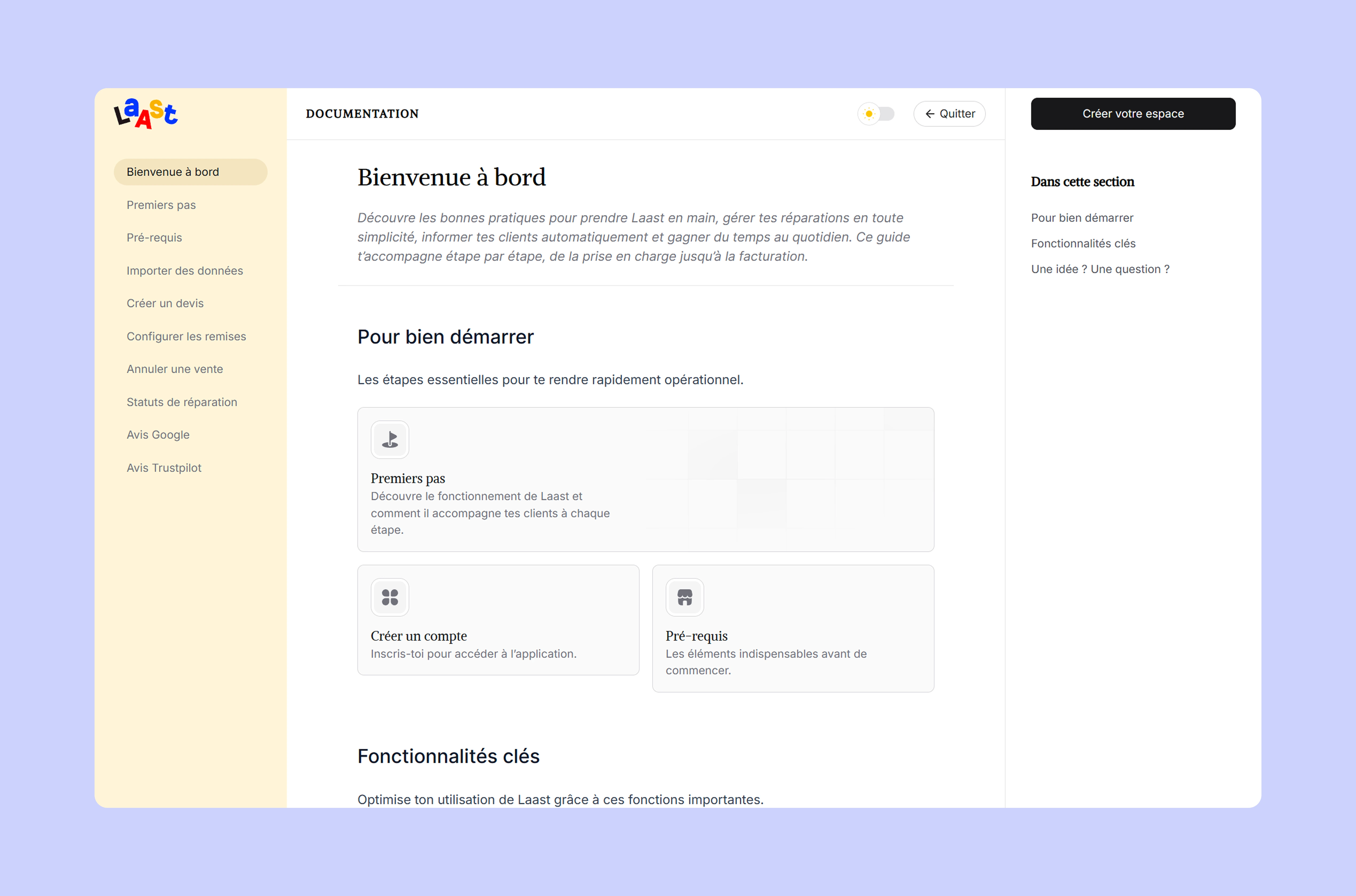 The documentation layout brings a lot of added value for customer aquisition