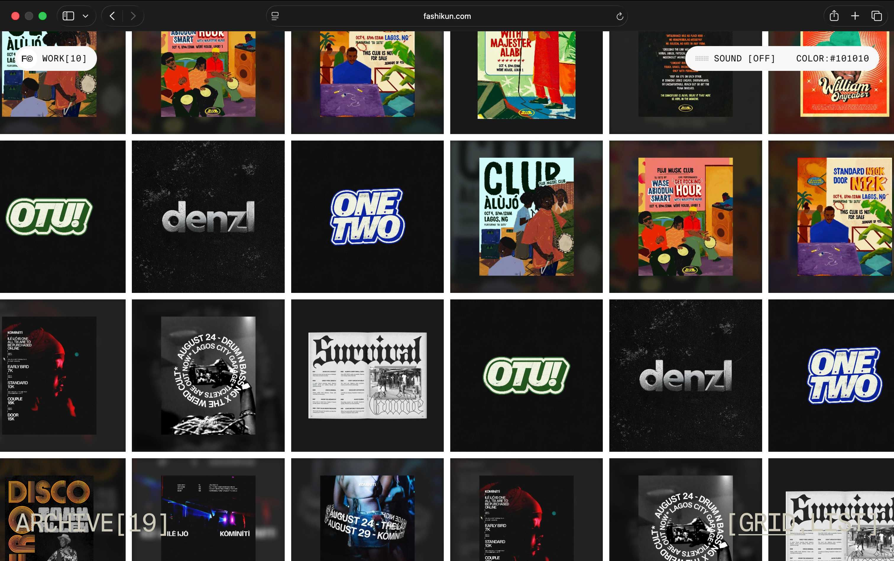 WebGL Infinite Archive Grid