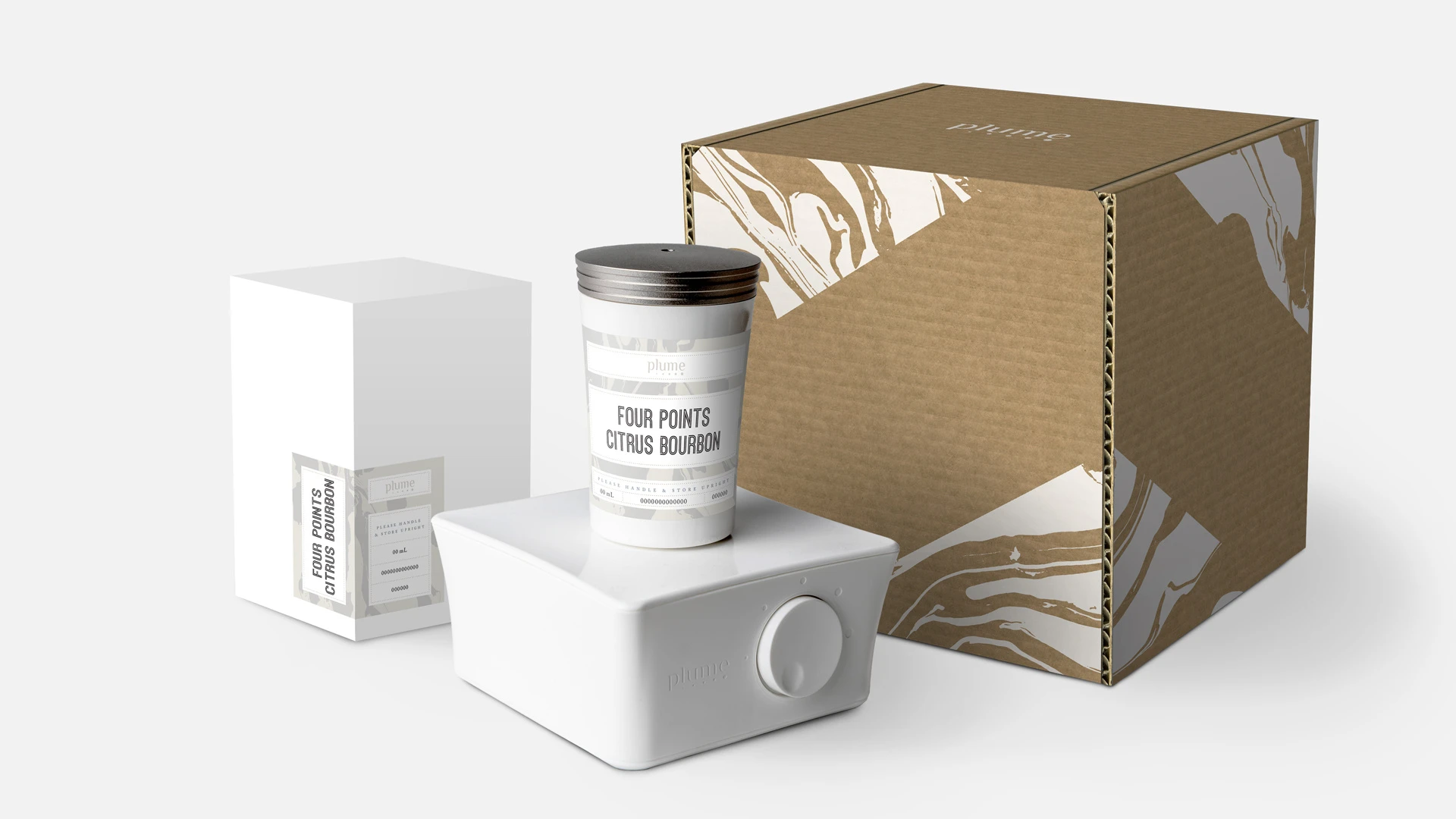 Capsule box, diffuser with capsule, and shipper box.