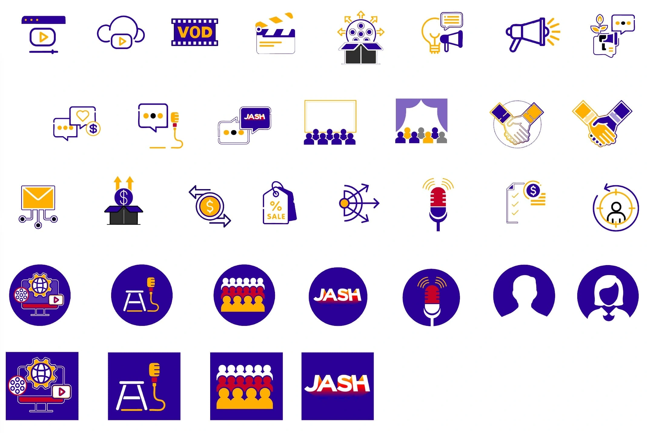 Custom Iconography design that works with brand style and key points
