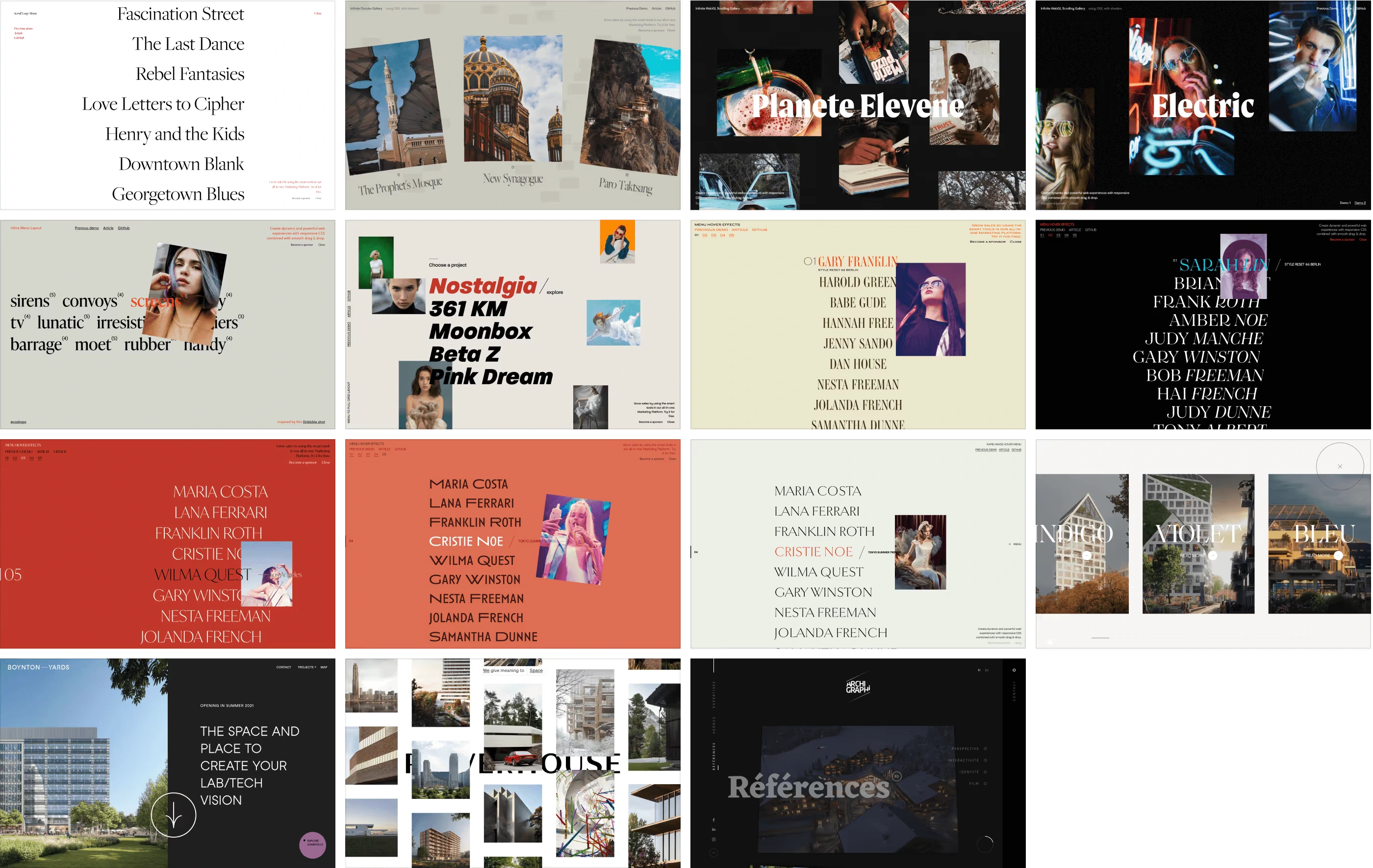 Exploring gallery, motion, and typography patterns outside conventional real estate design.
