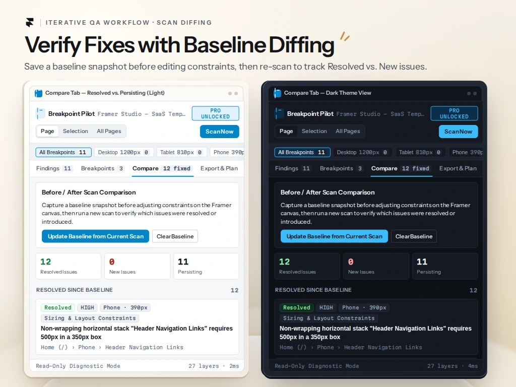 Verify Fixes with Baseline Diffing